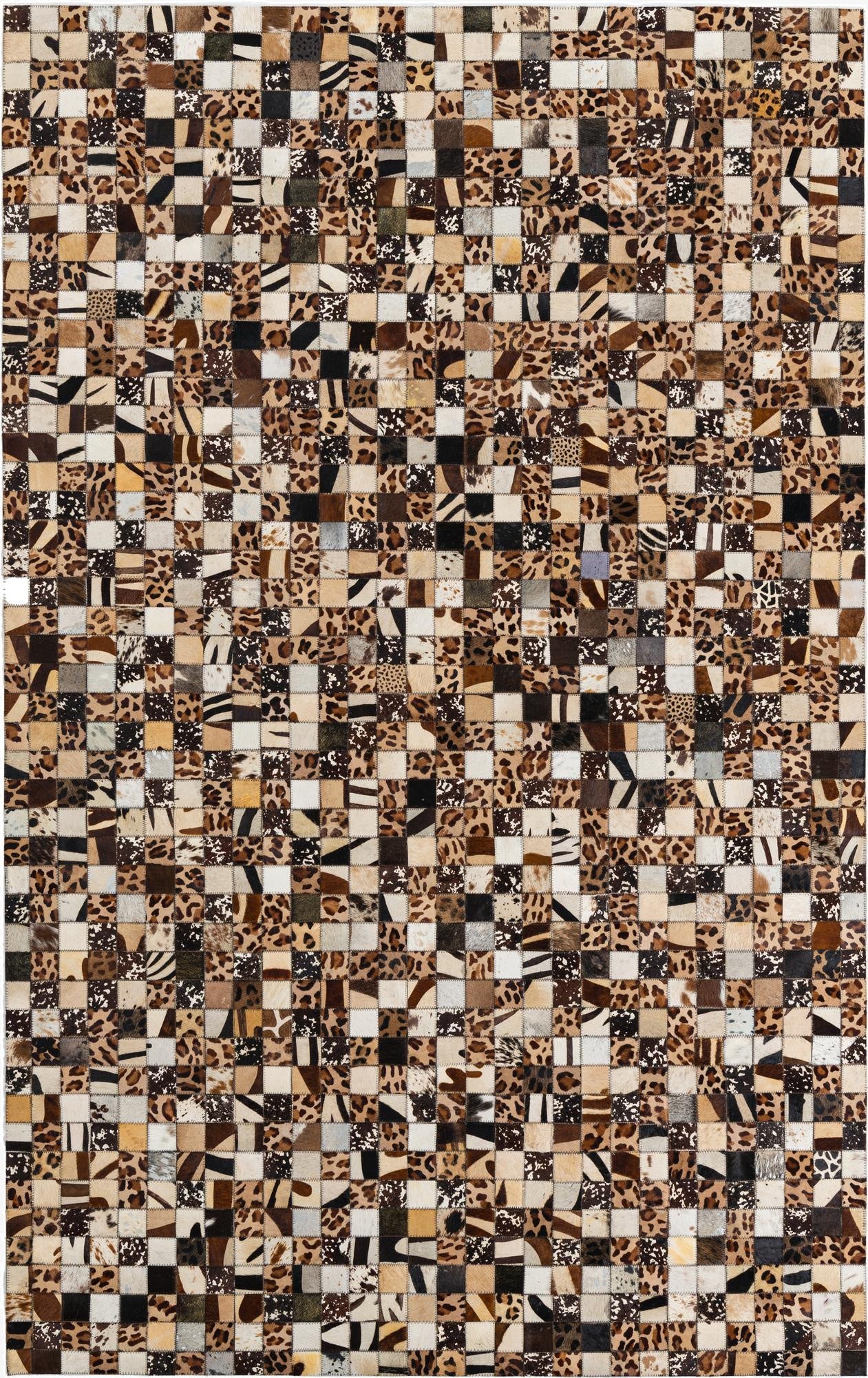  5' 1 x 8' 1 Cowhide Leather Rug