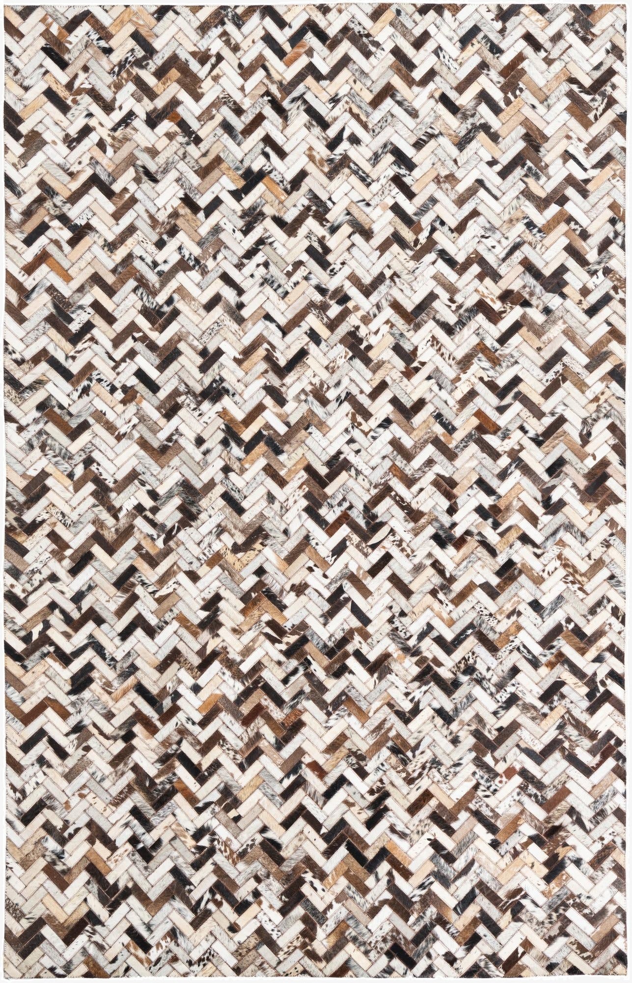 5' x 7' 10 Cowhide Leather Rug