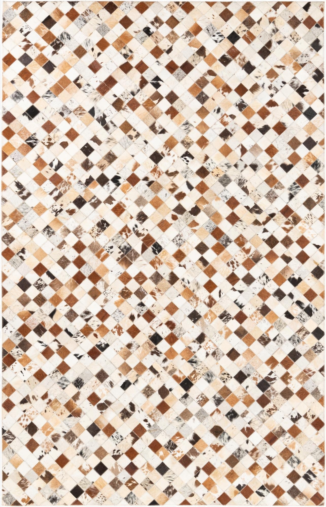  5' 1 x 8' Cowhide Leather Rug