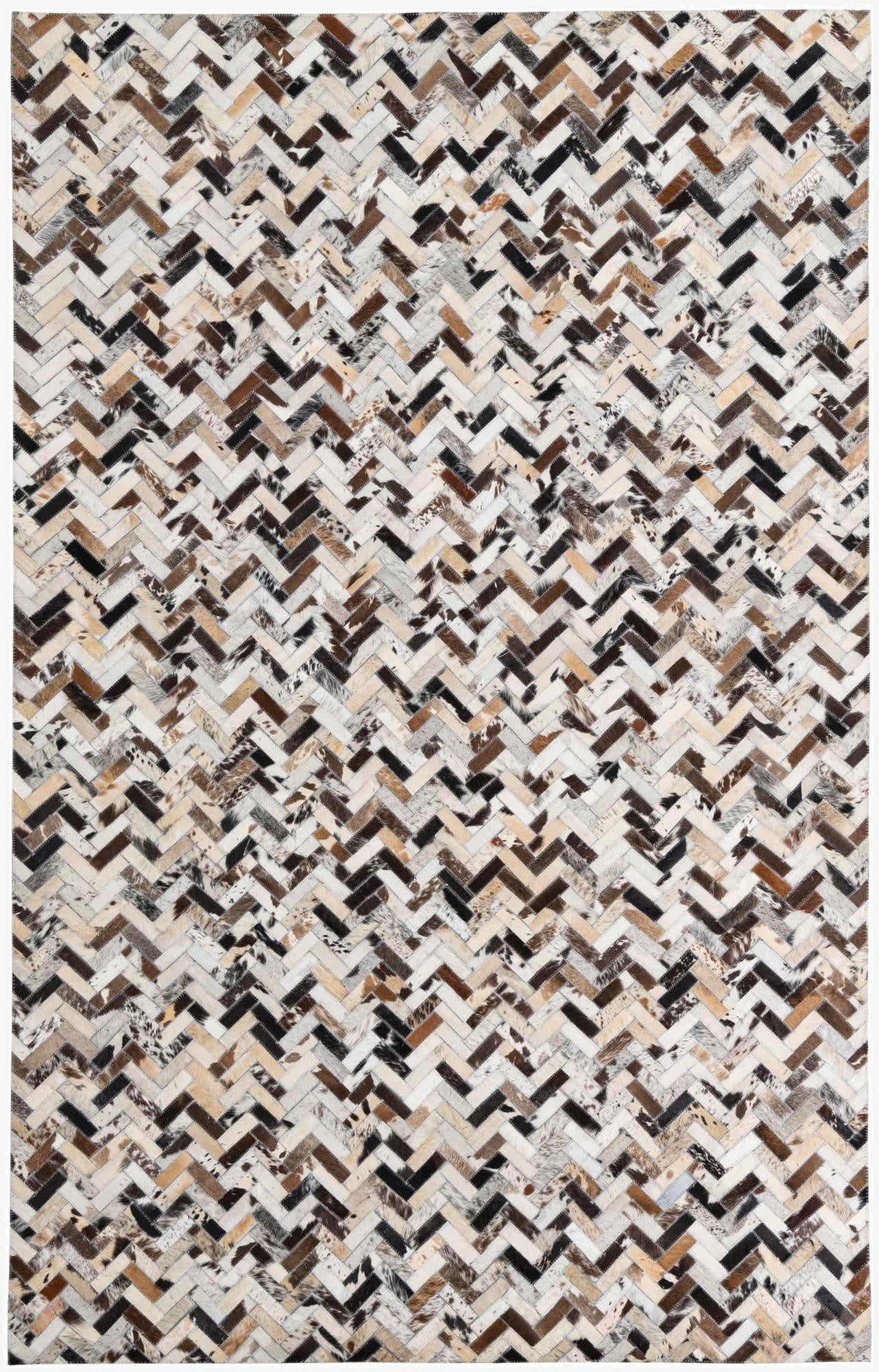  5' x 7' 10 Cowhide Leather Rug