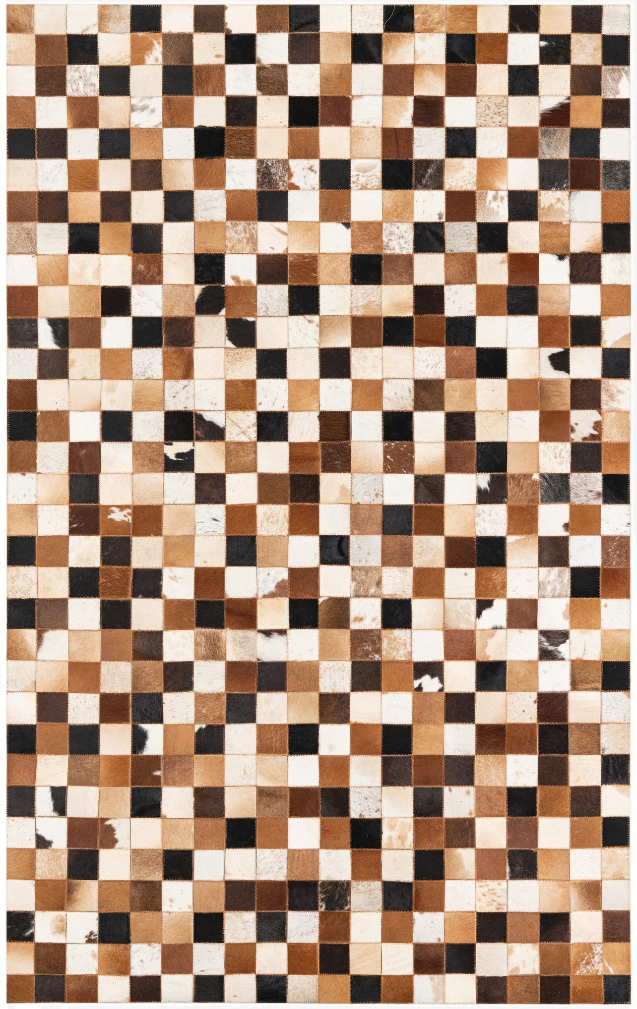  5' 1 x 8' 1 Cowhide Leather Rug