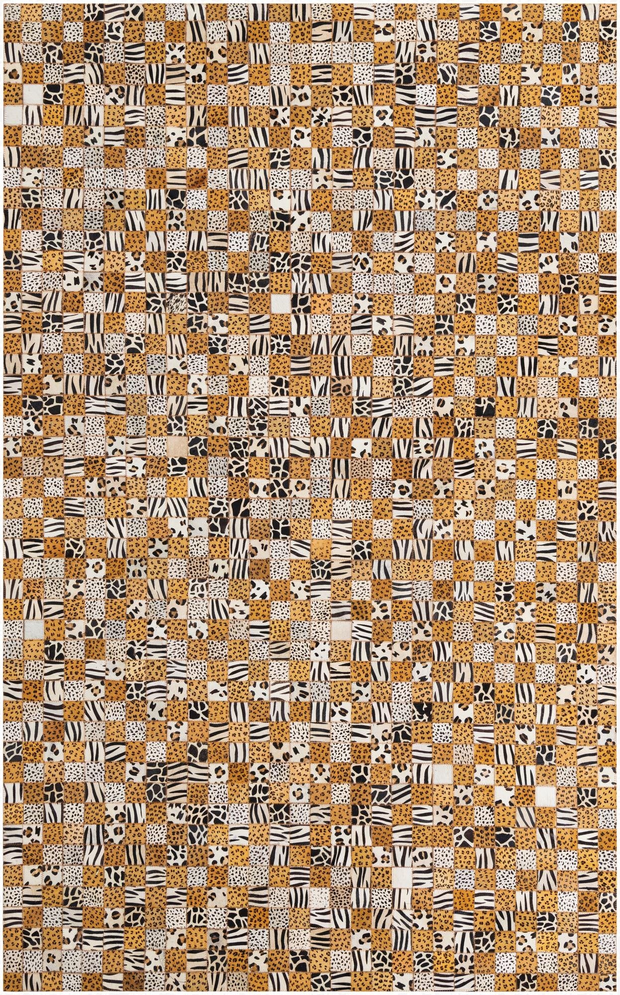  5' 1 x 8' Cowhide Leather Rug