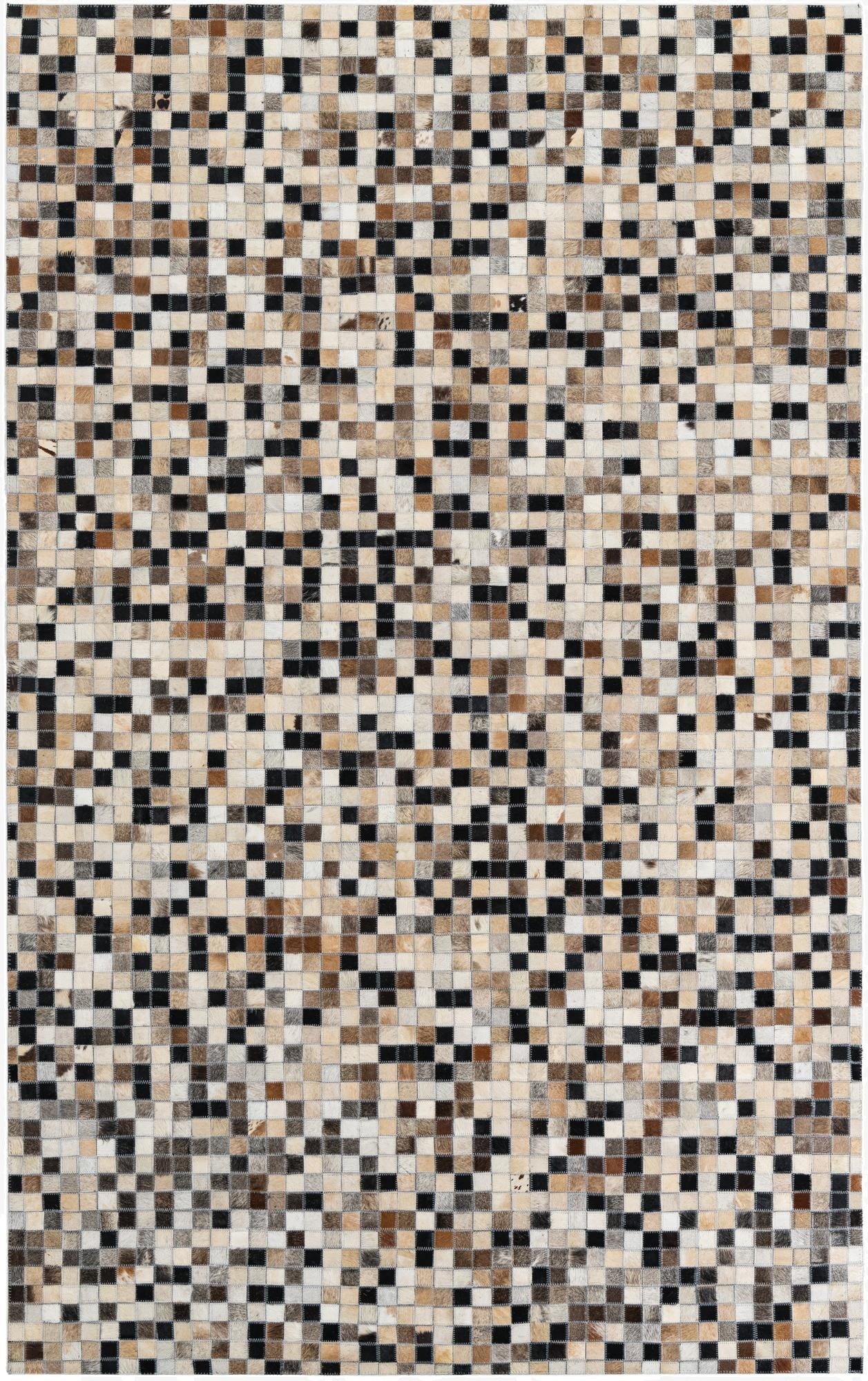  4' 10 x 7' 10 Cowhide Leather Rug