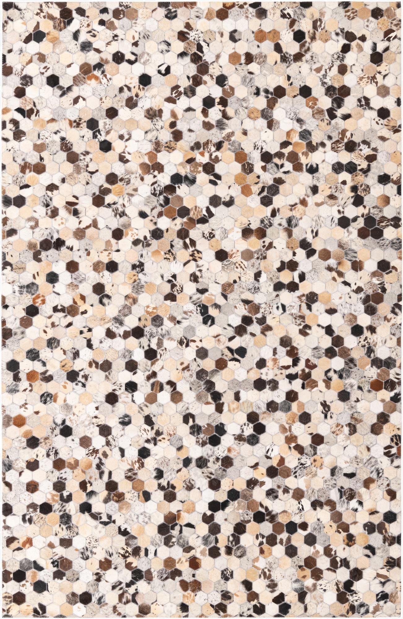  5' 2 x 8' Cowhide Leather Rug