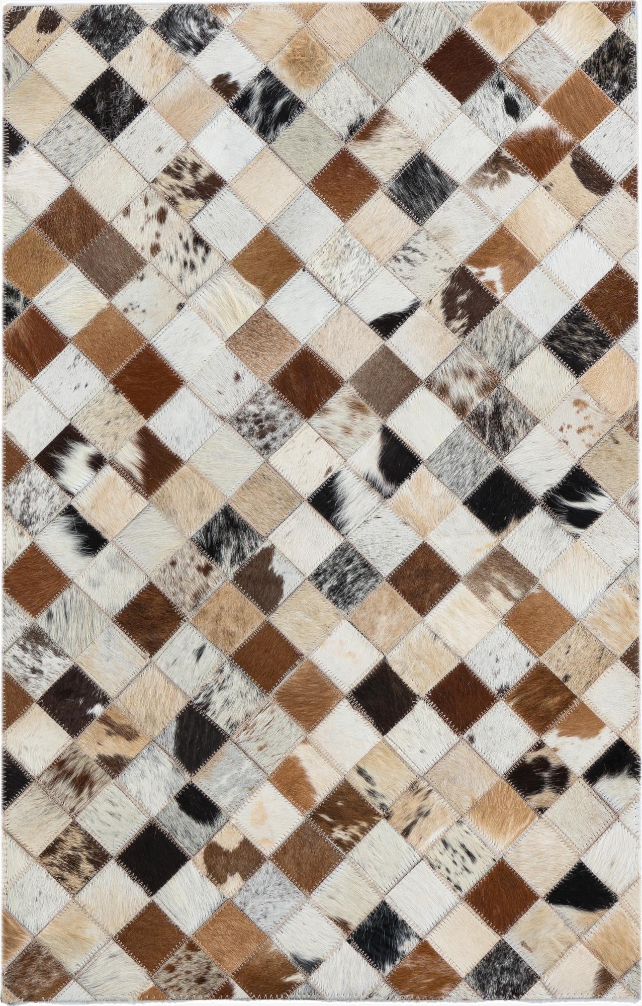  2' x 3' Cowhide Leather Rug