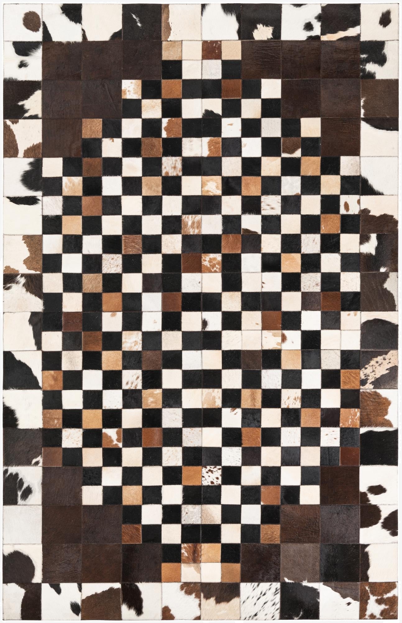 5' 1 x 8' 1 Cowhide Leather Rug