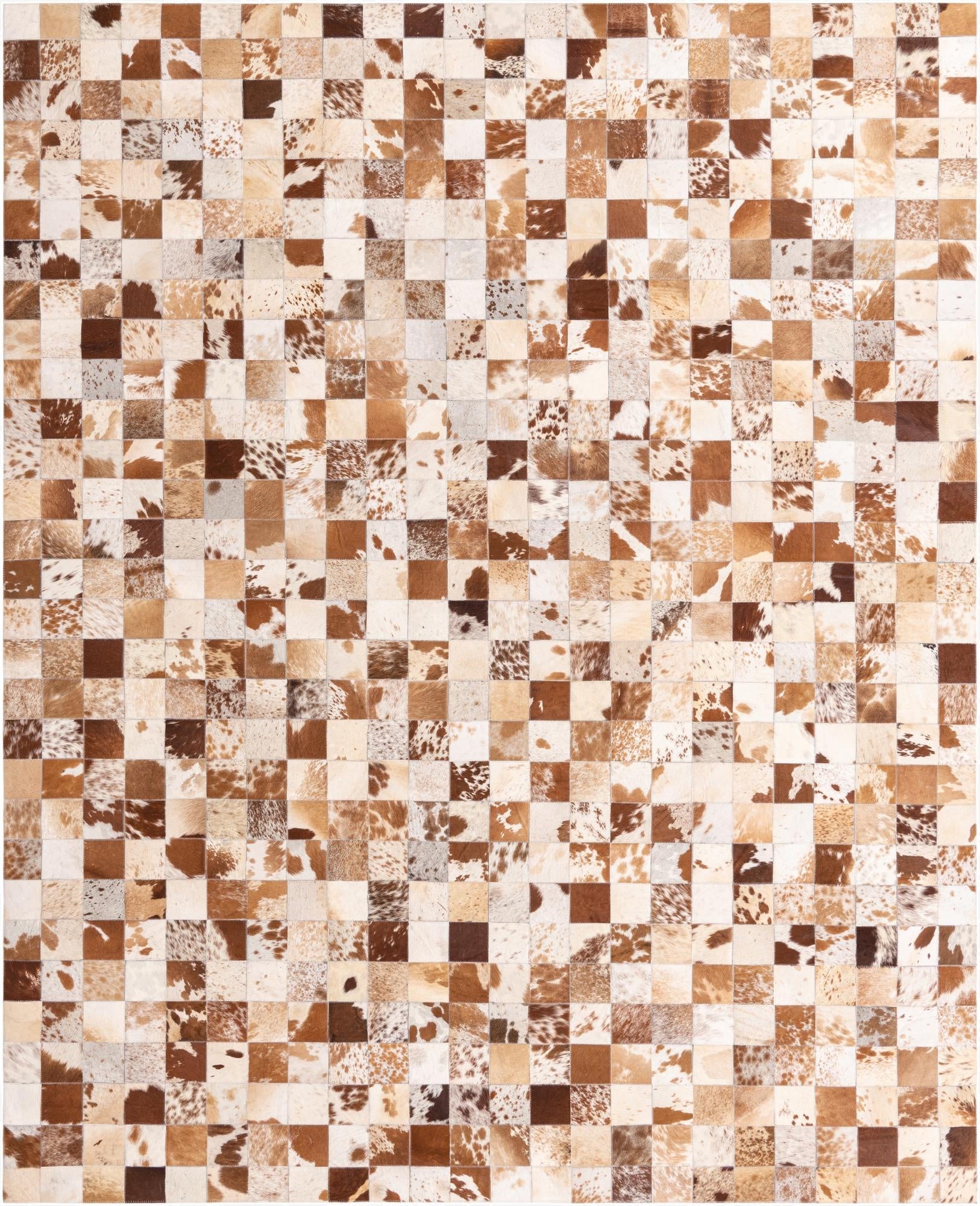  8' x 9' 10 Cowhide Leather Rug