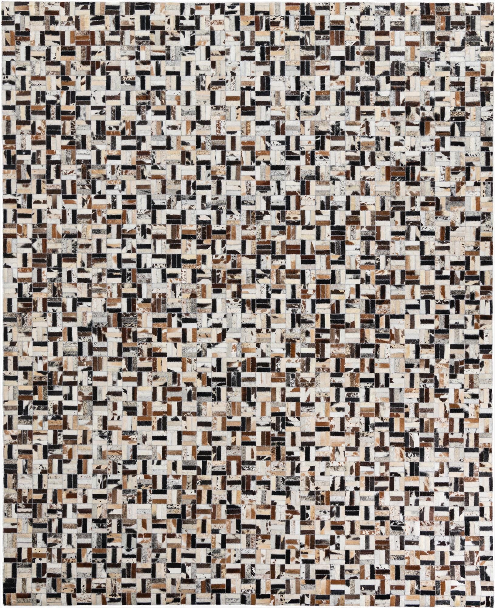  8' 2 x 10' Cowhide Leather Rug