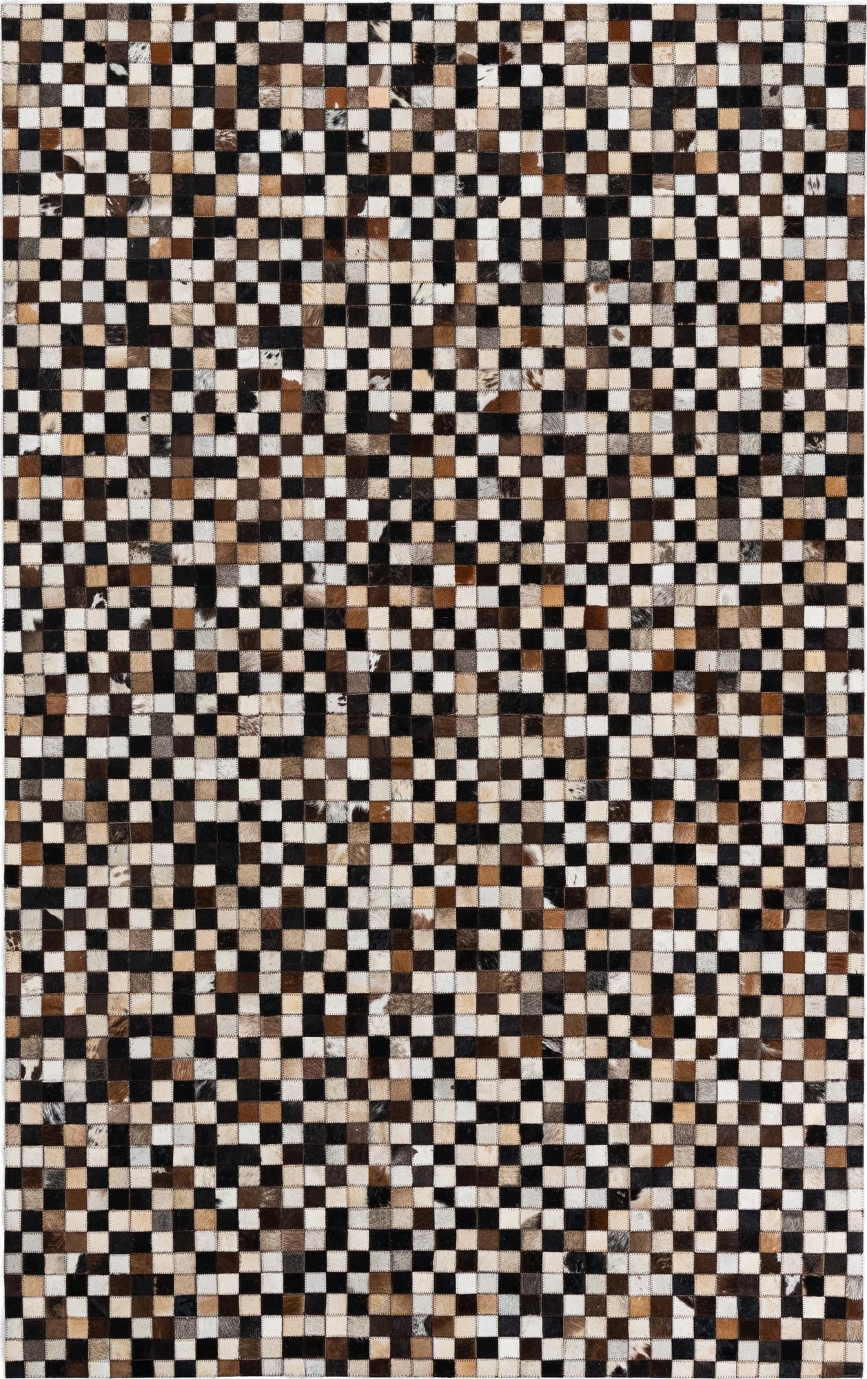  5' 1 x 8' 1 Cowhide Leather Rug