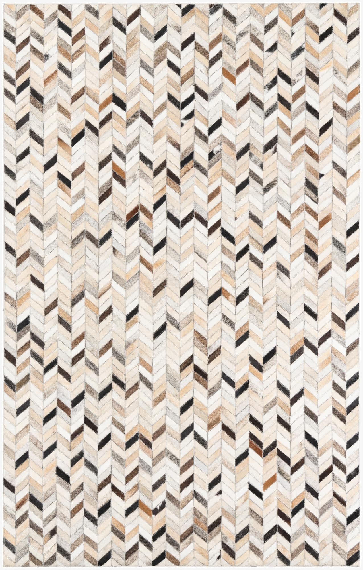  5' x 7' 10 Cowhide Leather Rug