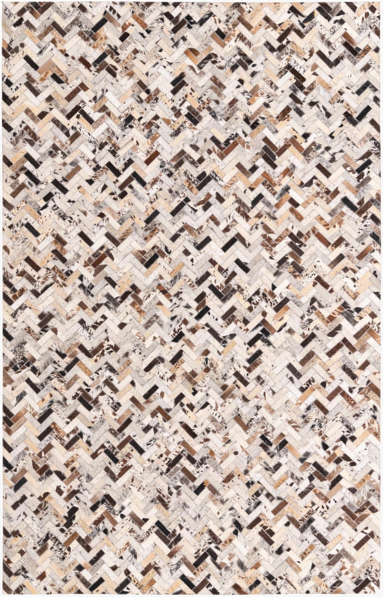  5' x 7' 10 Cowhide Leather Rug