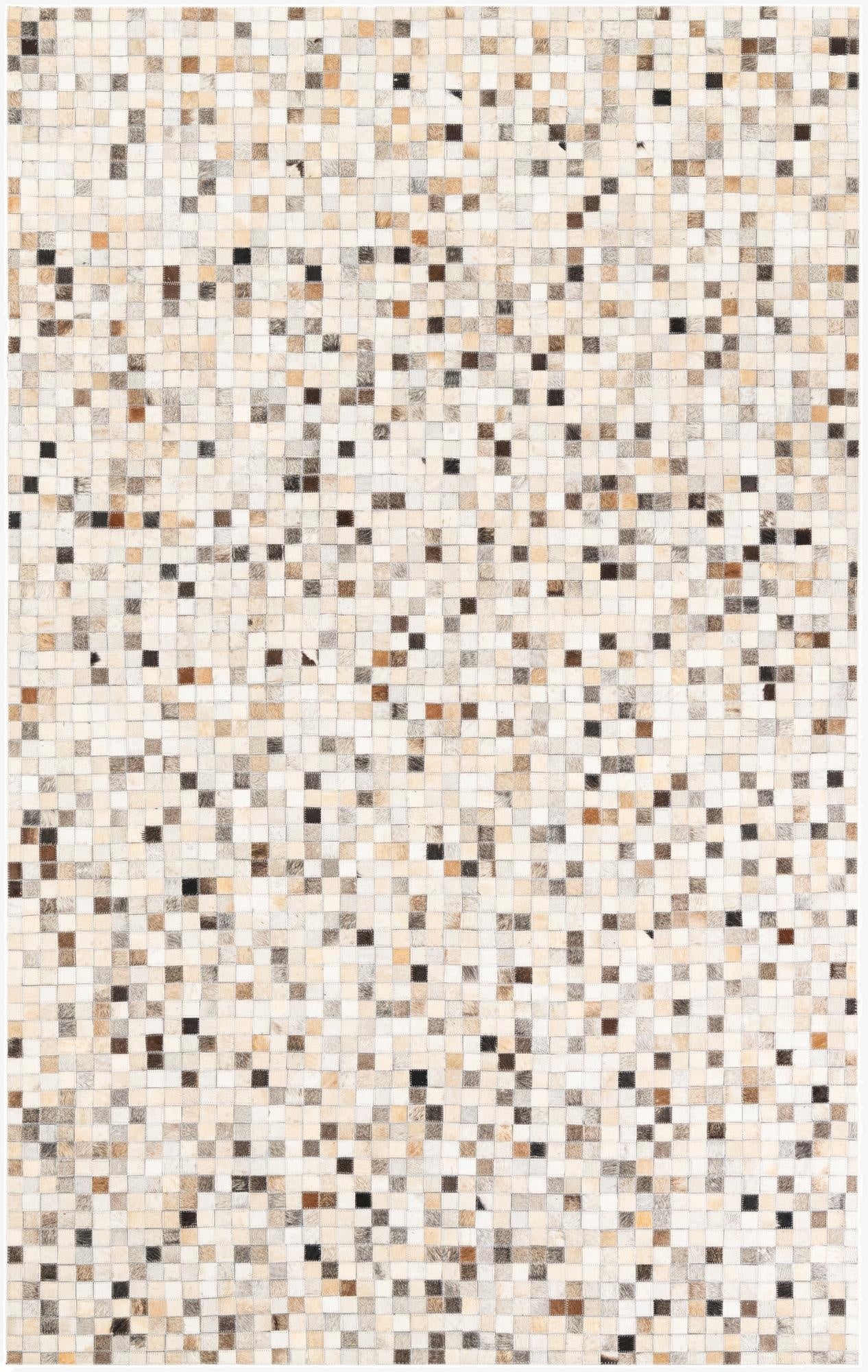  5' 1 x 8' 1 Cowhide Leather Rug