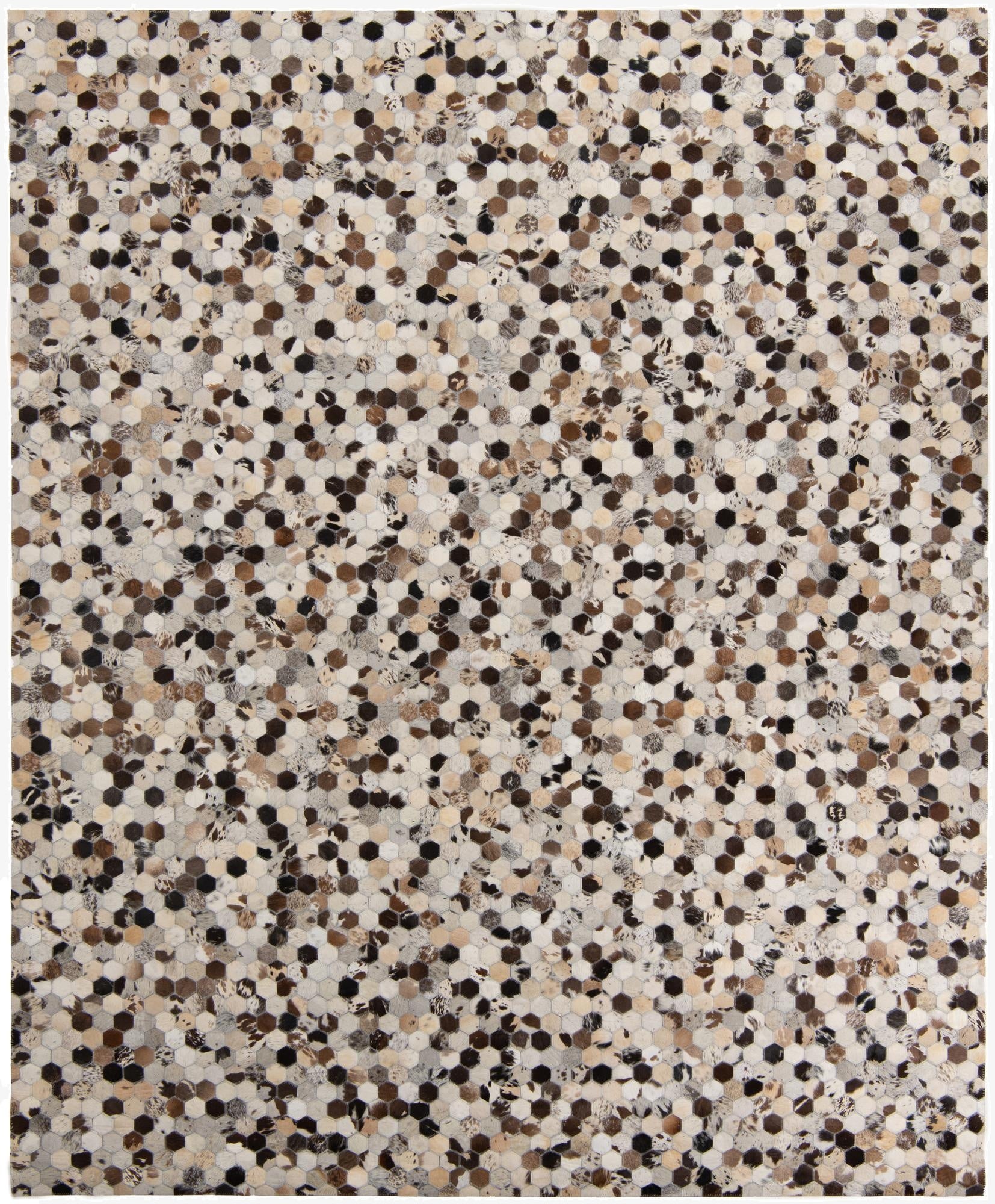  8' 1 x 9' 10 Cowhide Leather Rug