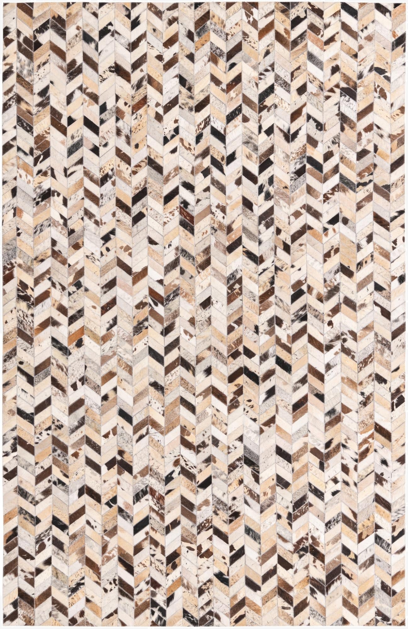  5' 2 x 8' Cowhide Leather Rug