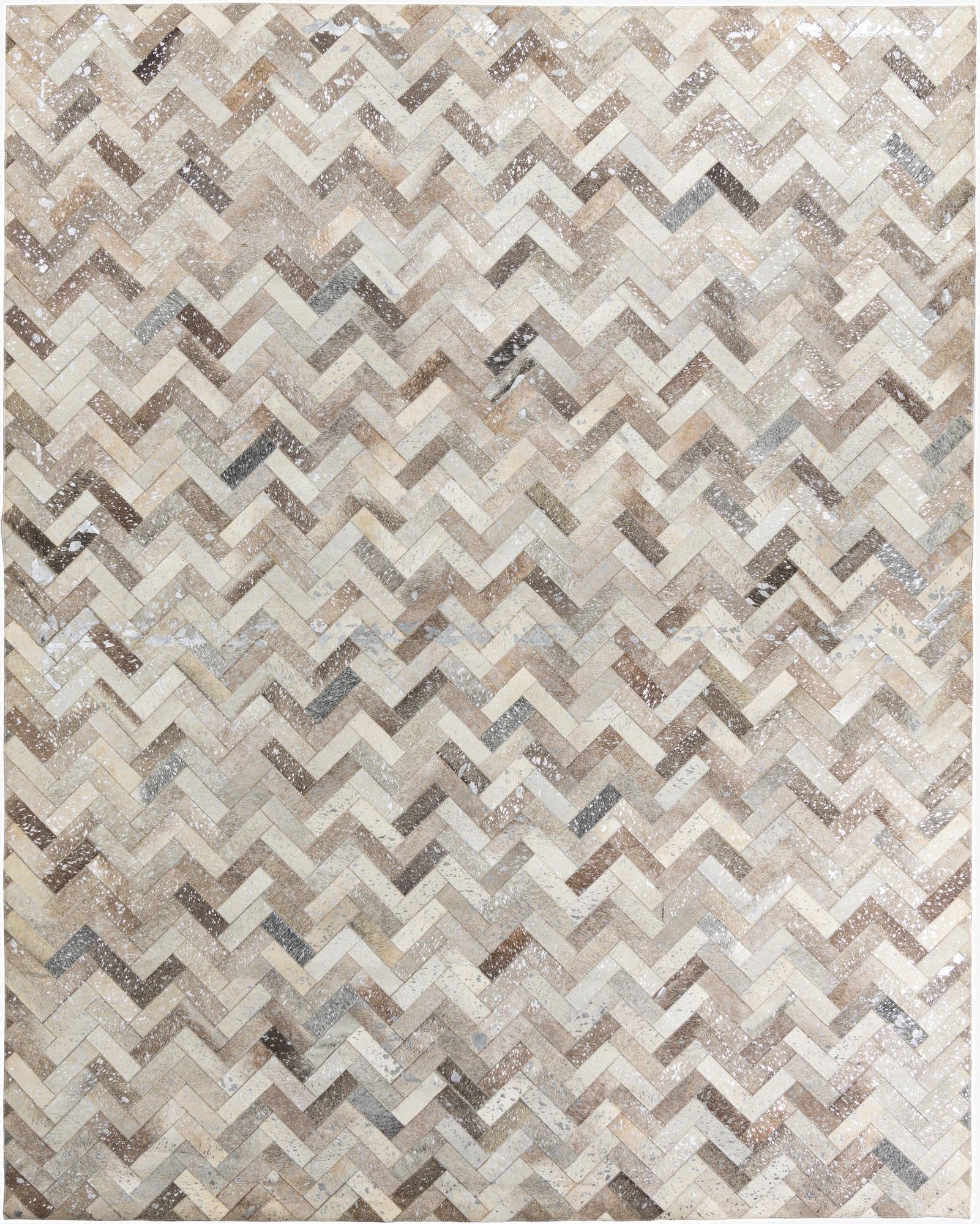  8' x 9' 10 Cowhide Leather Rug