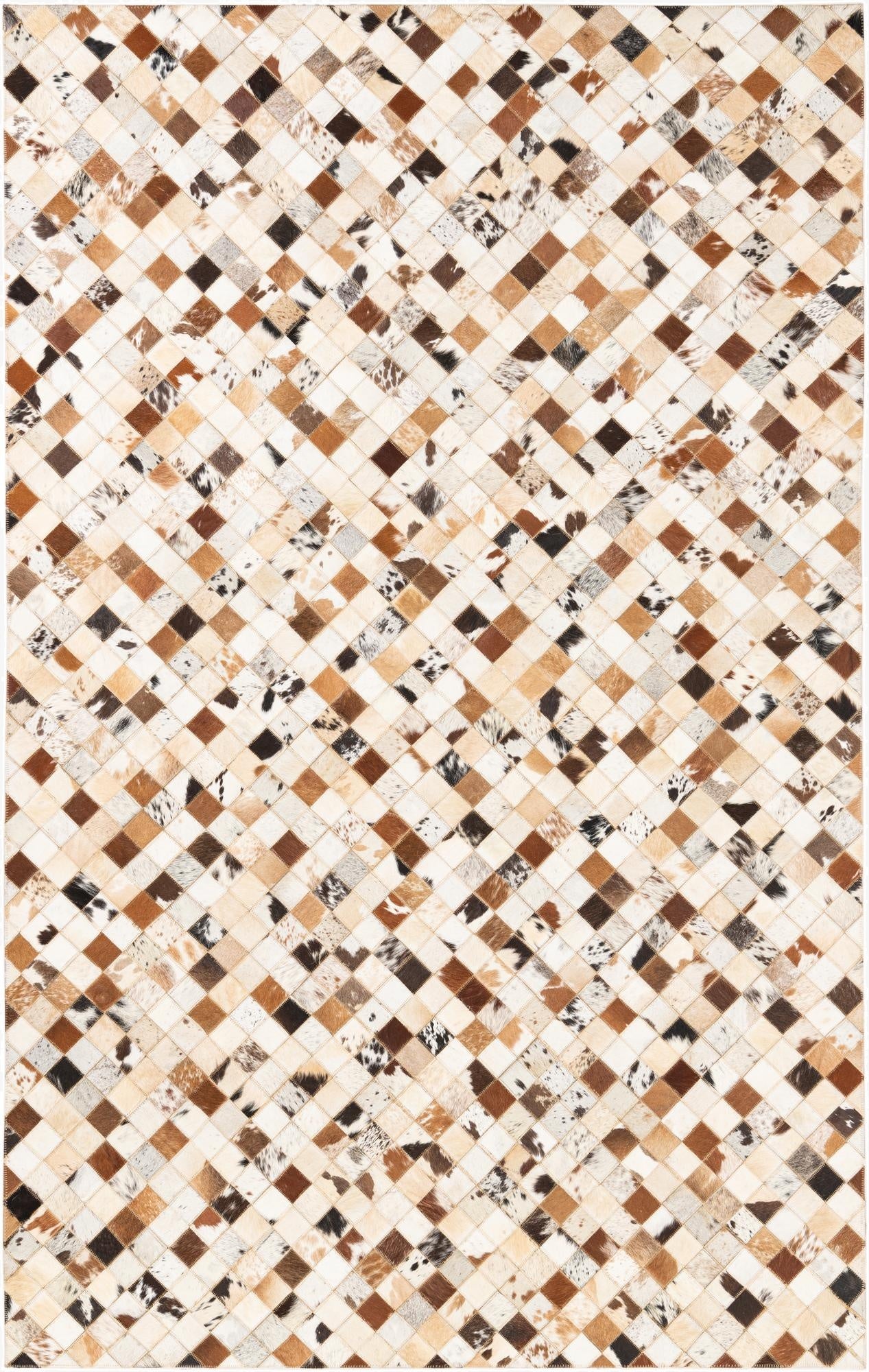  5' x 8' Cowhide Leather Rug