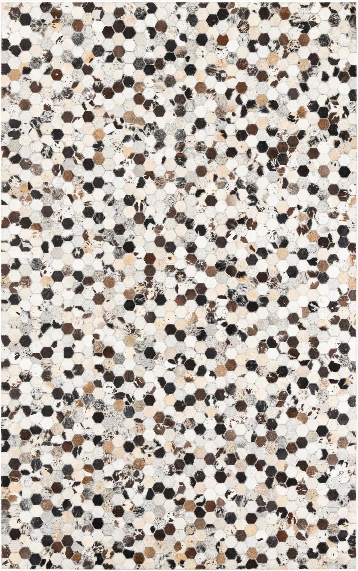  5' 1 x 8' 1 Cowhide Leather Rug