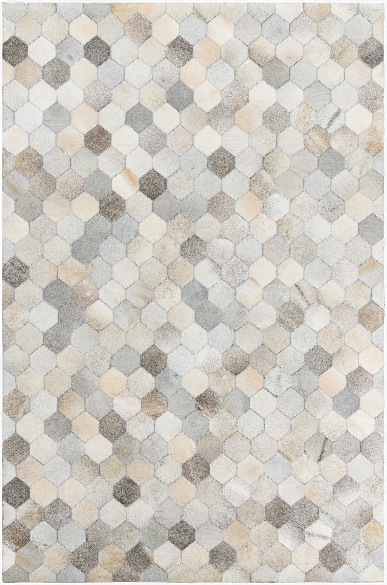  5' 2 x 7' 9 Cowhide Leather Rug