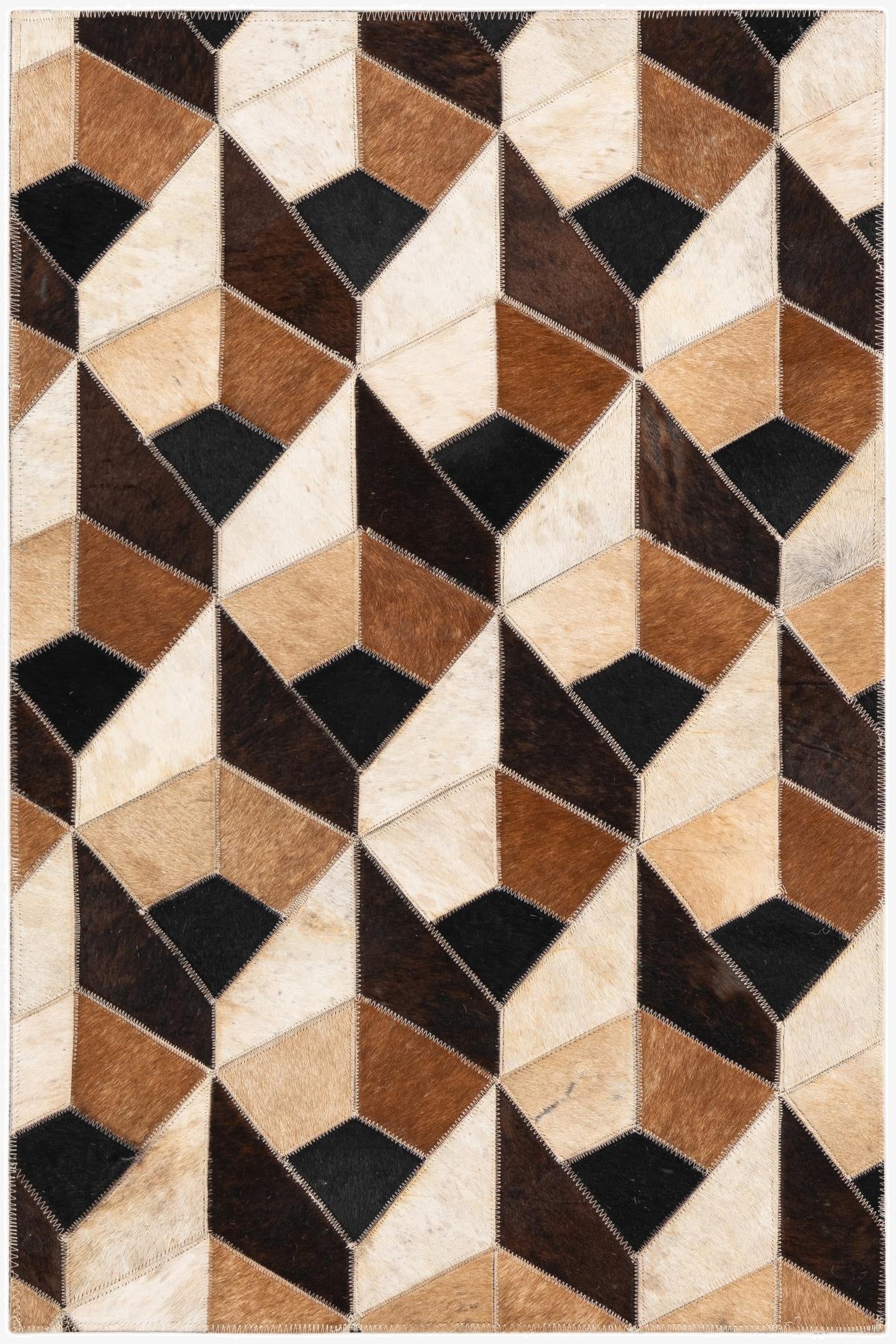  2' x 3' Cowhide Leather Rug