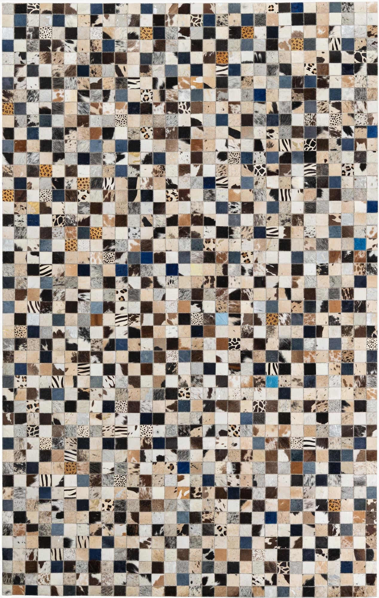  5' 1 x 8' Cowhide Leather Rug