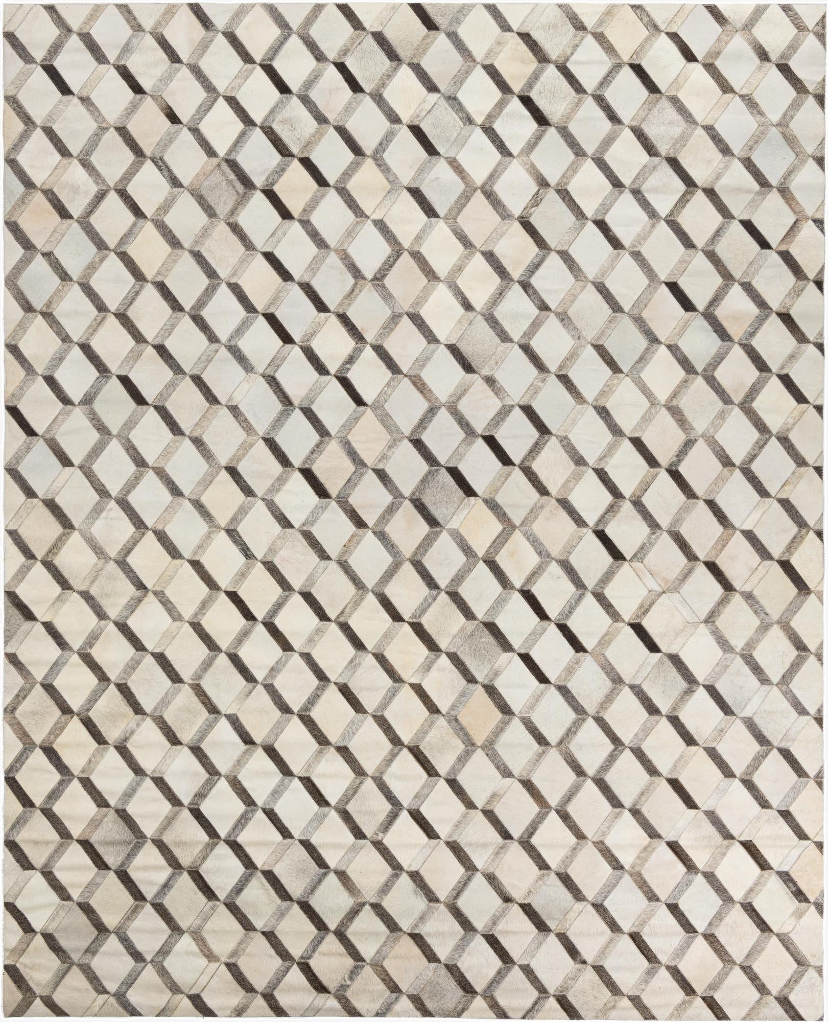  8' x 9' 10 Cowhide Leather Rug