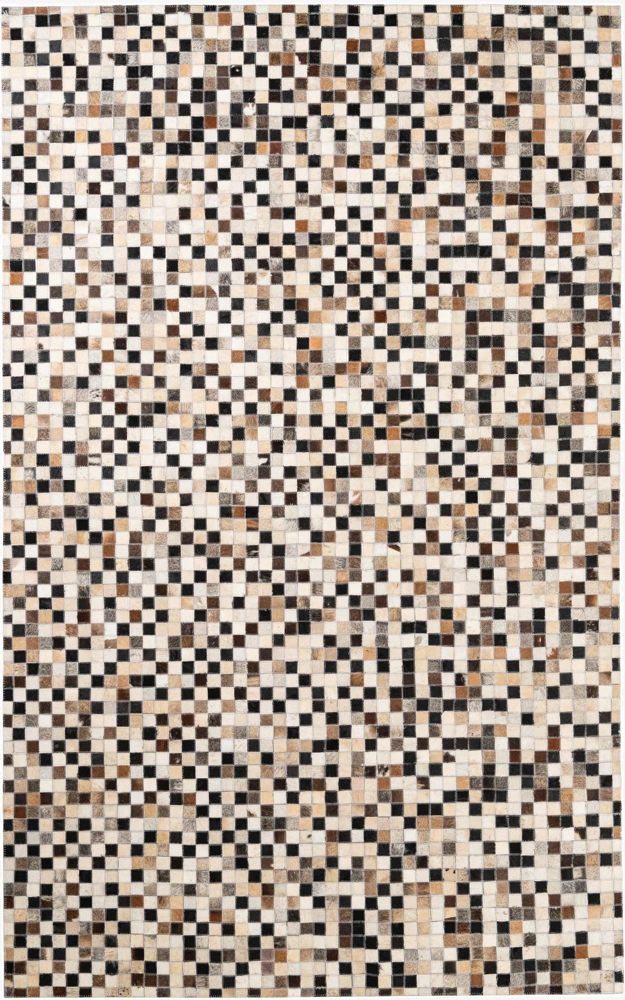  5' x 7' 10 Cowhide Leather Rug