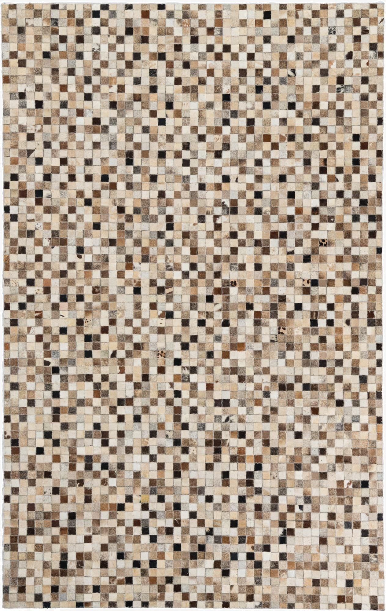  5' x 7' 10 Cowhide Leather Rug