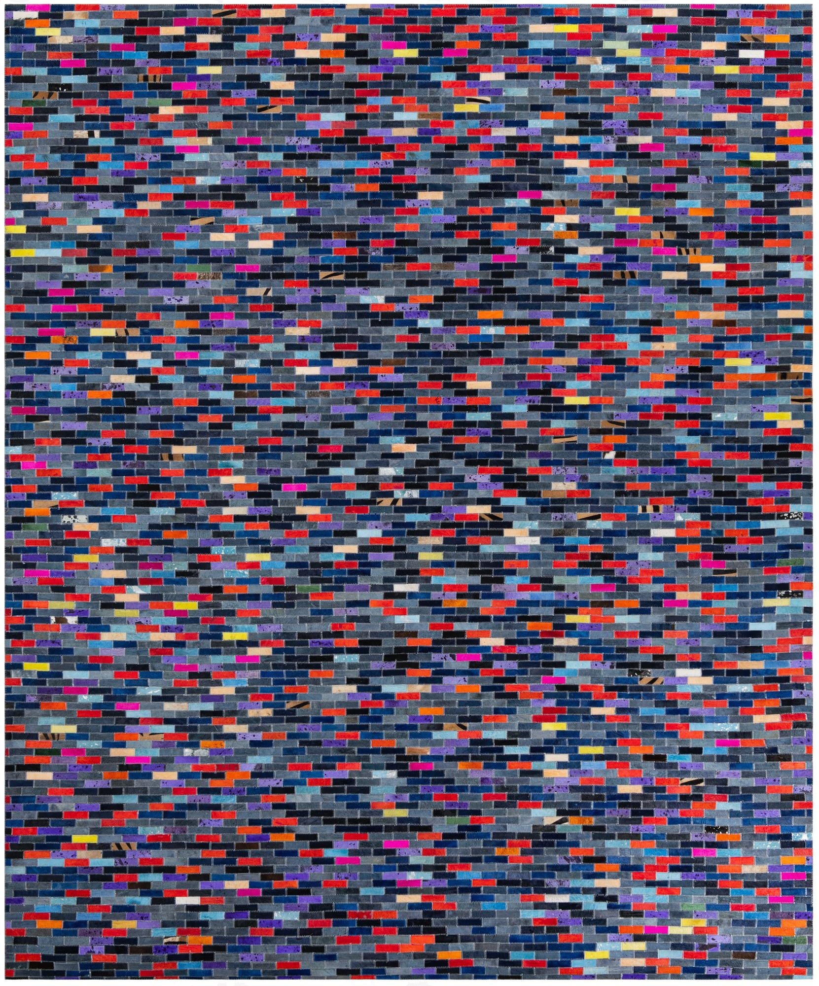  8' 1 x 9' 10 Cowhide Leather Rug