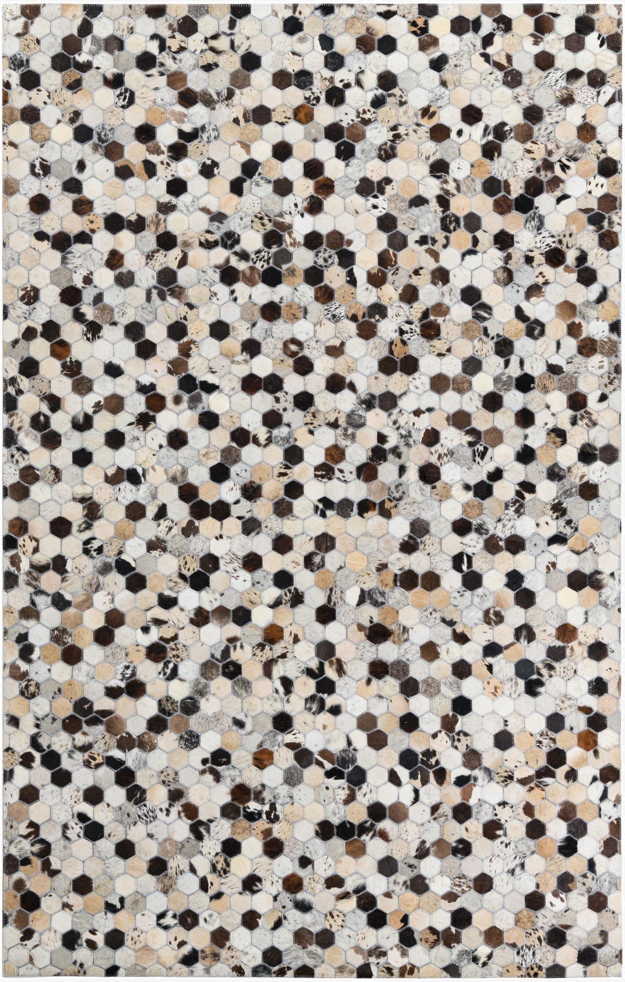  5' 1 x 8' Cowhide Leather Rug