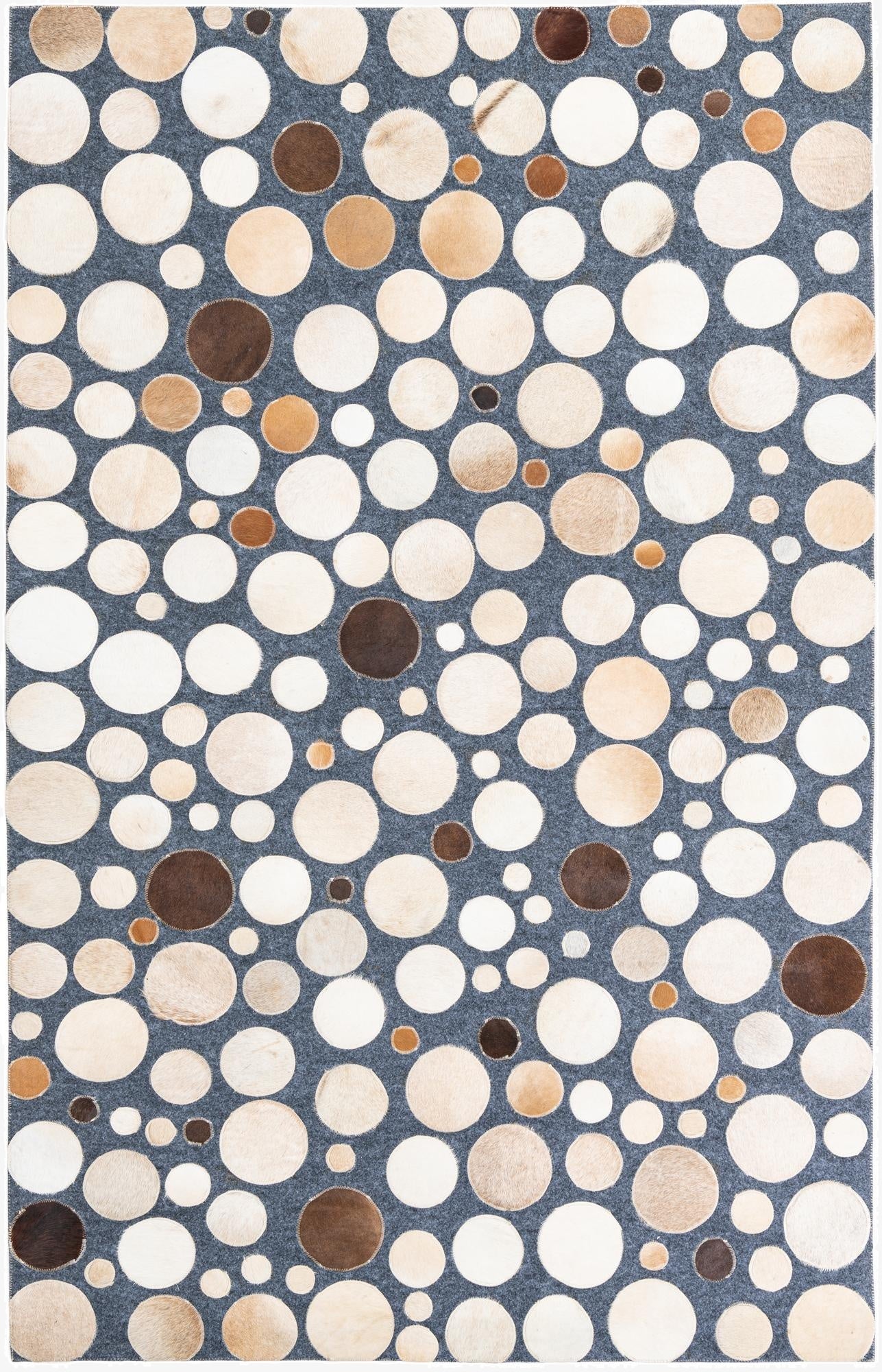  5' x 7' 10 Cowhide Leather Rug