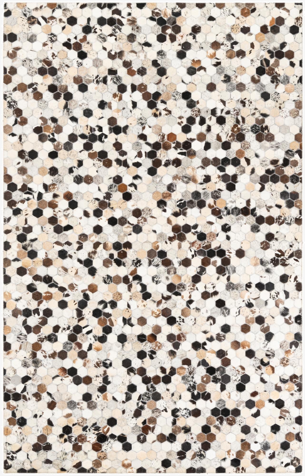  5' 1 x 8' Cowhide Leather Rug