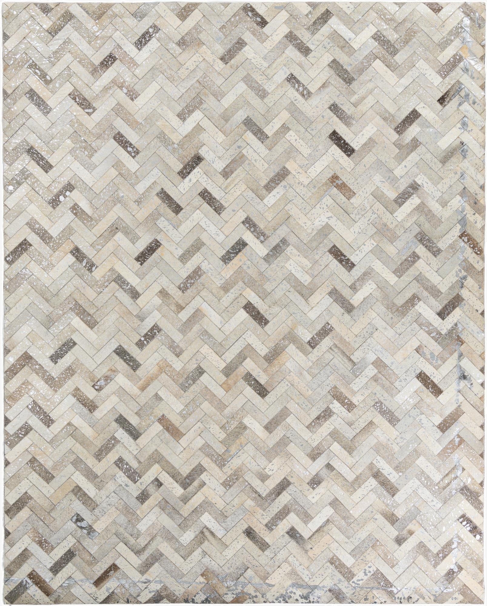  8' x 9' 10 Cowhide Leather Rug