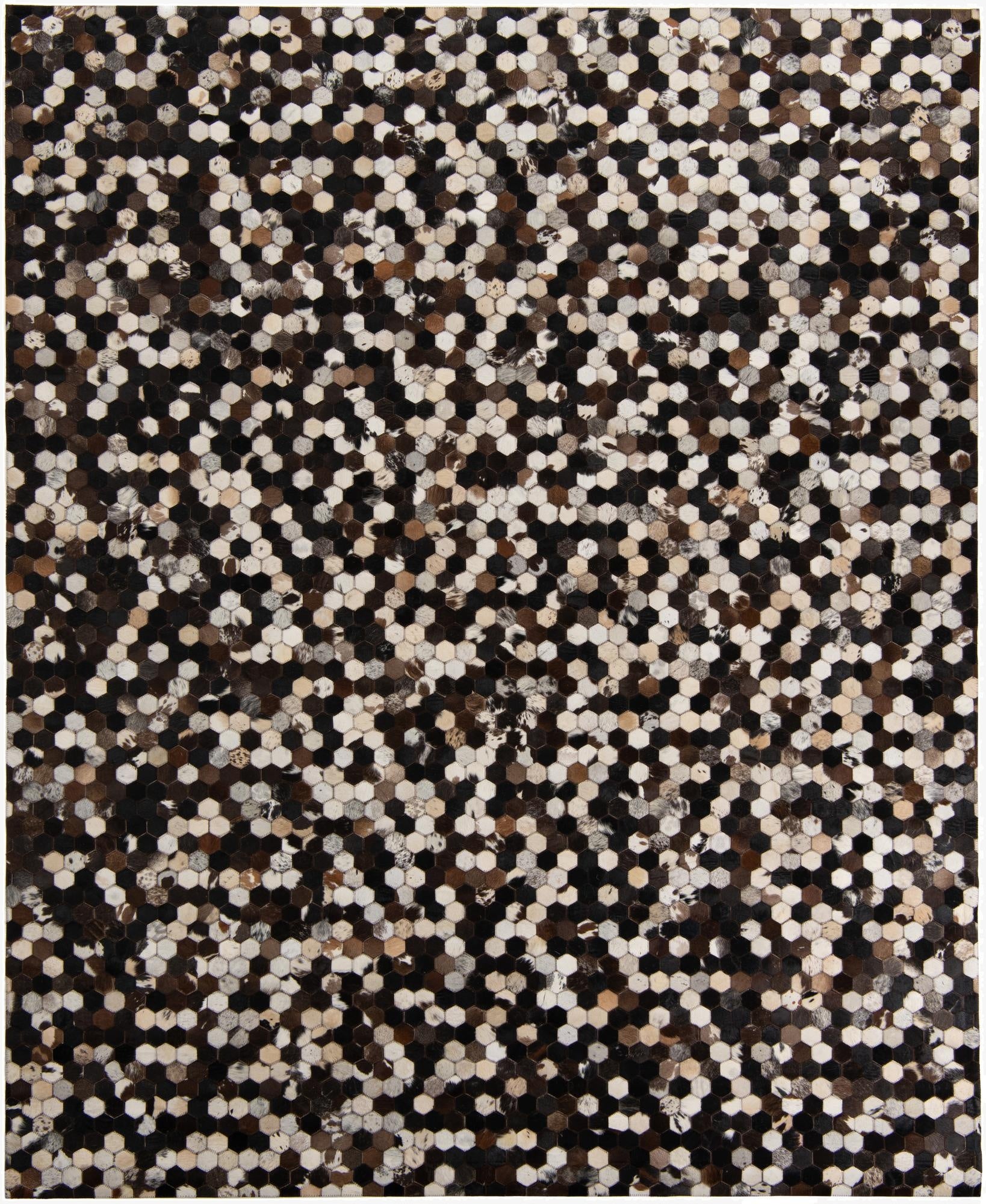  8' x 9' 8 Cowhide Leather Rug