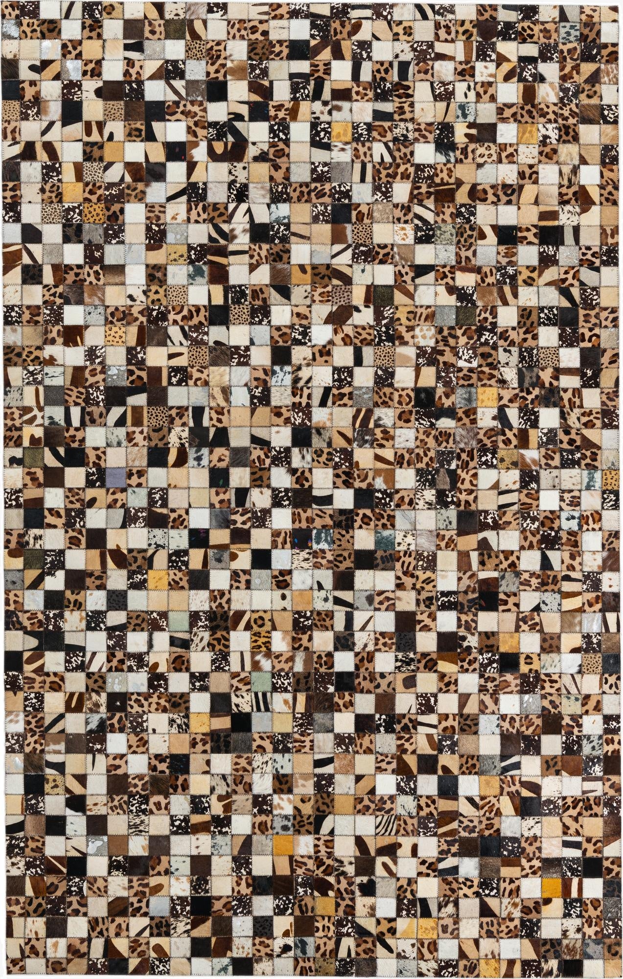  5' 1 x 8' Cowhide Leather Rug