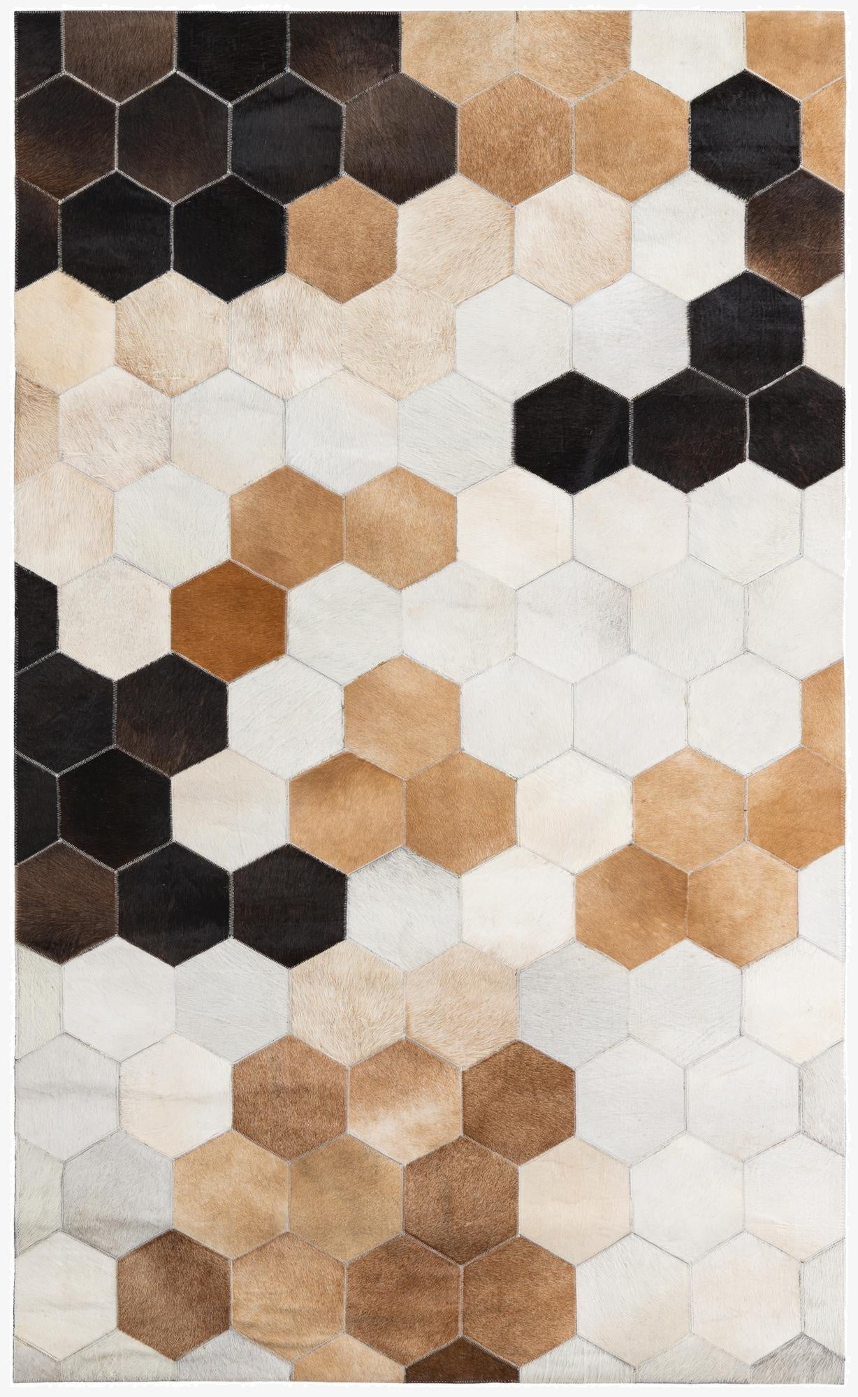  4' 10 x 8' Cowhide Leather Rug