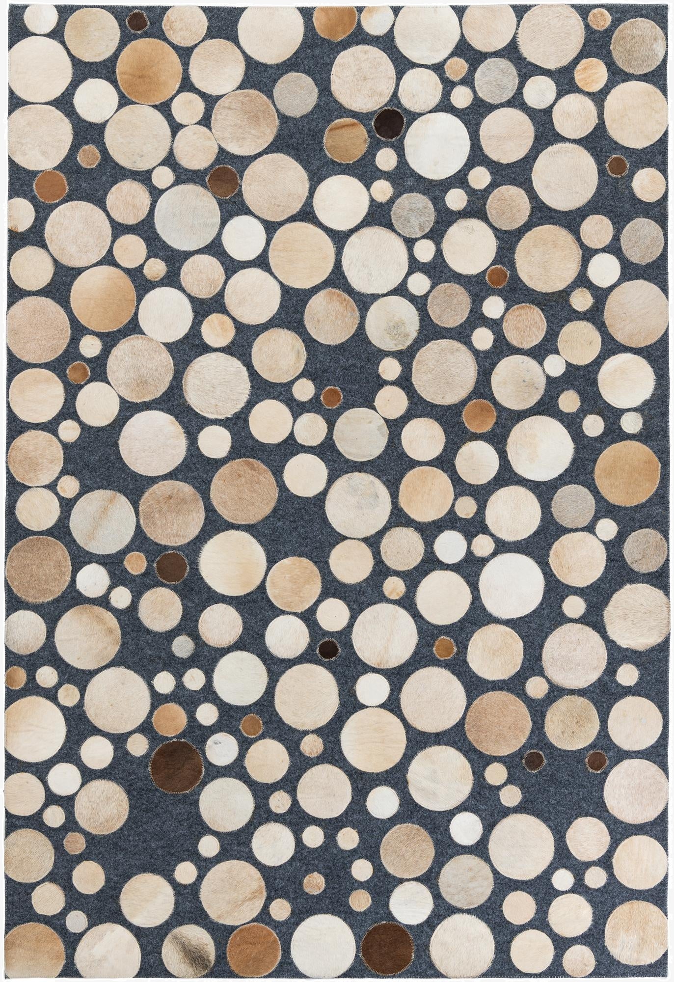  5' 1 x 7' 4 Cowhide Leather Rug