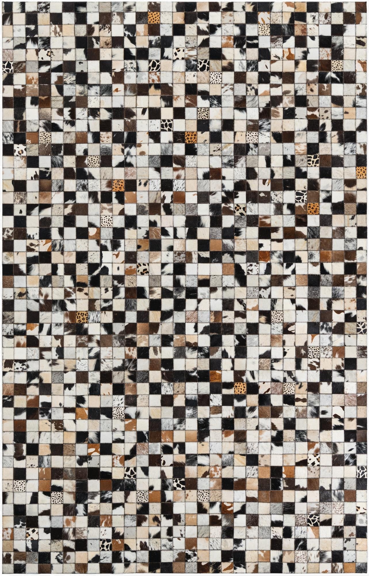 5' 1 x 8' Cowhide Leather Rug