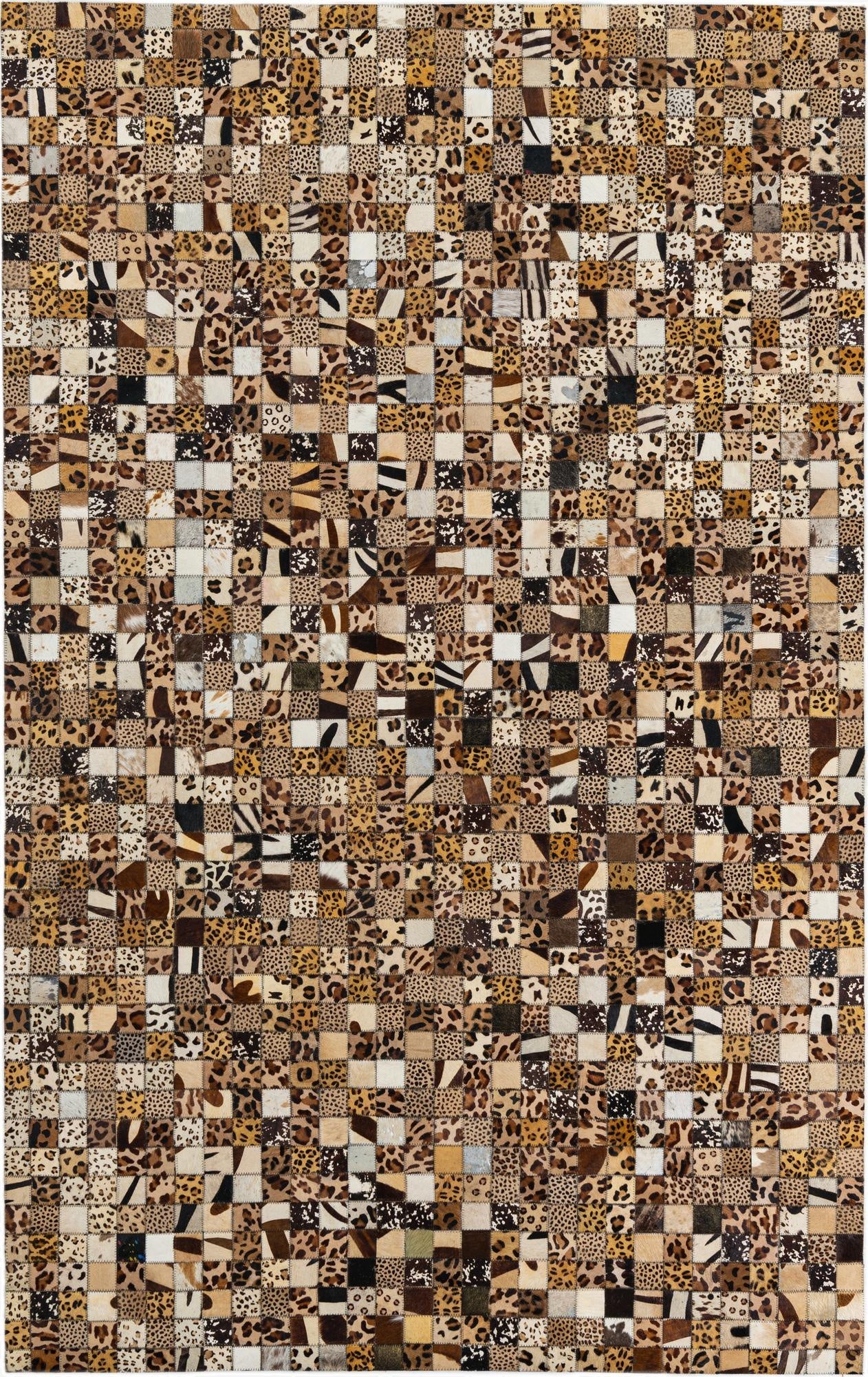  5' 1 x 8' Cowhide Leather Rug
