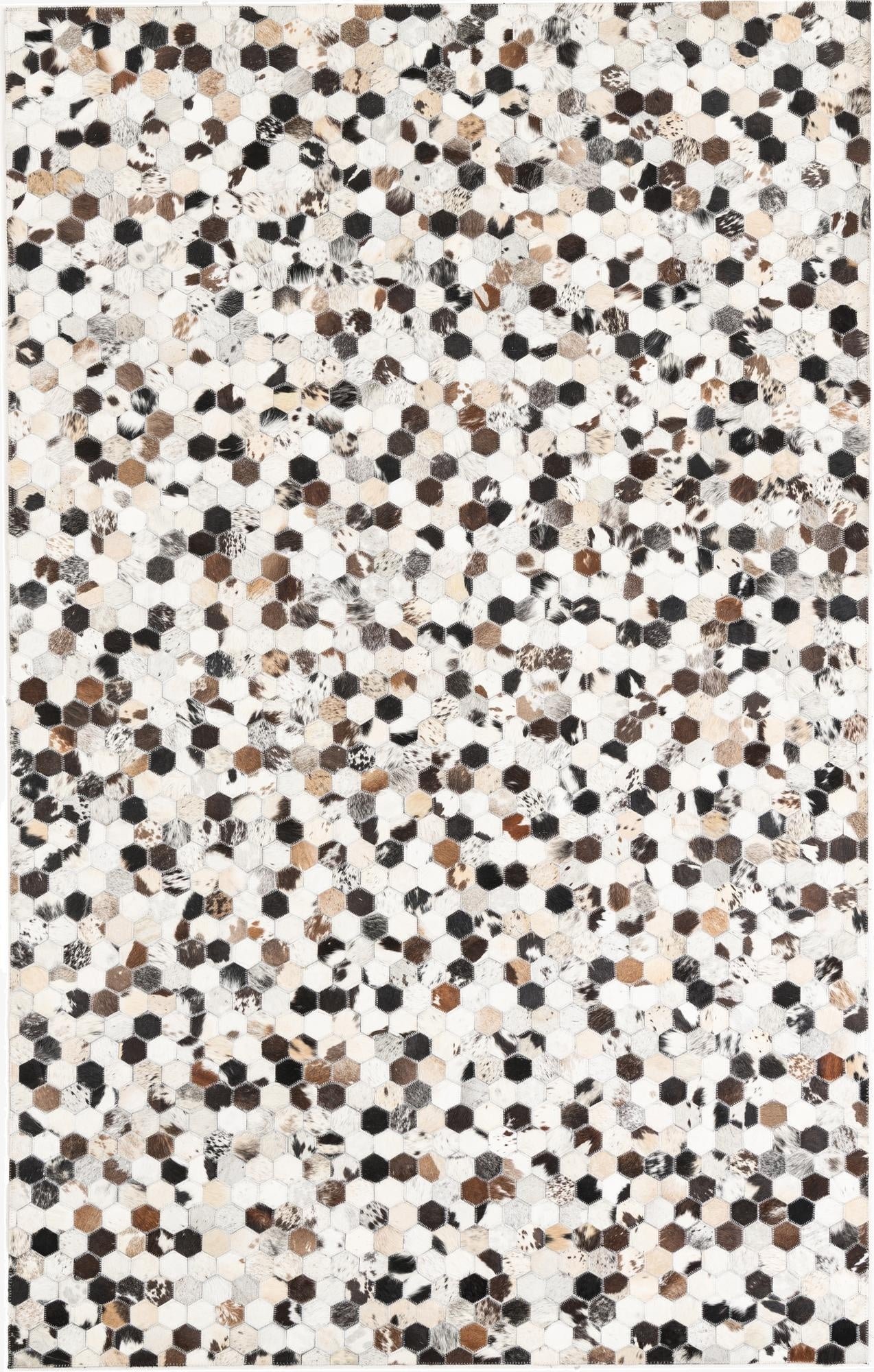 5' 1 x 8' Cowhide Leather Rug