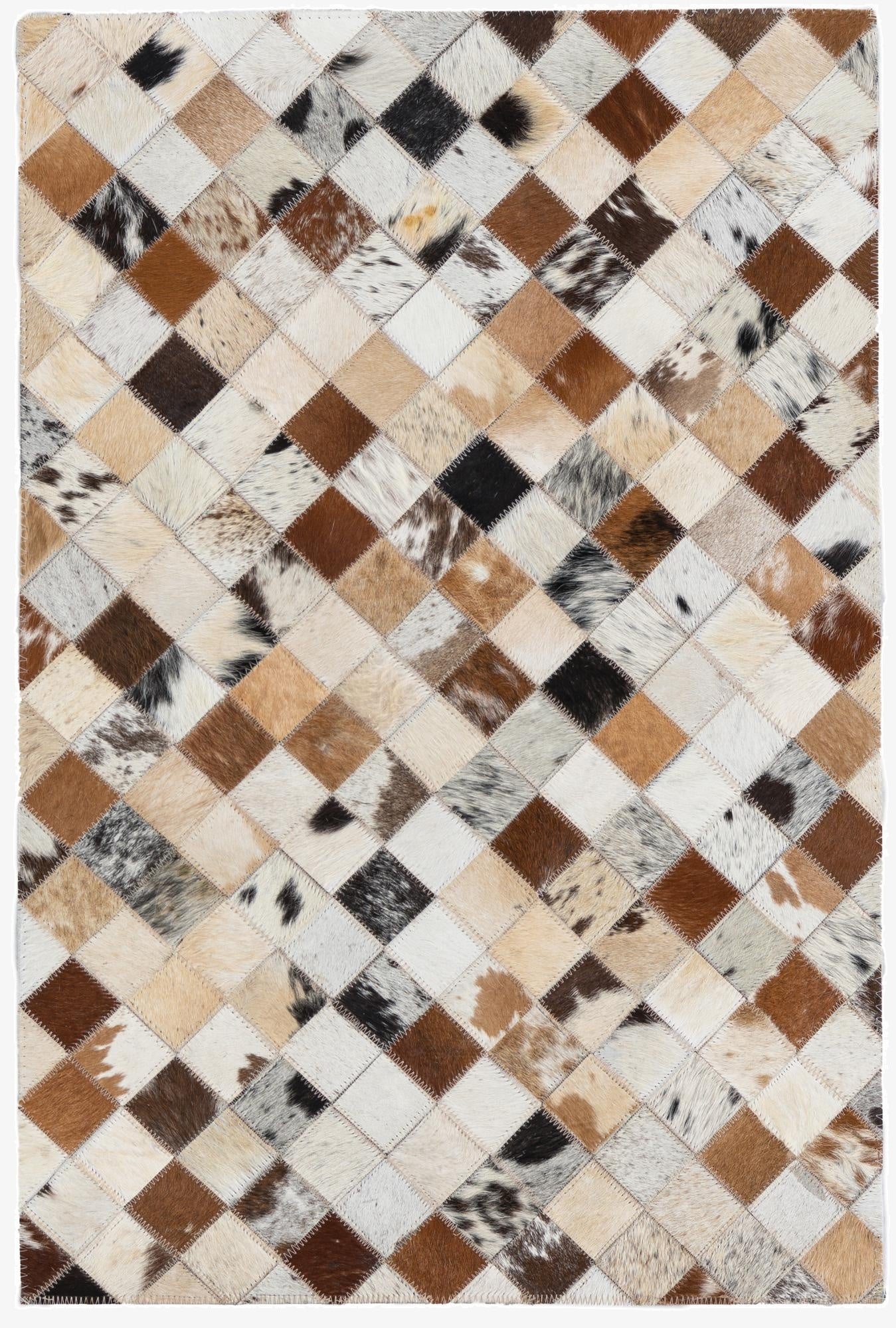  2' x 3' Cowhide Leather Rug