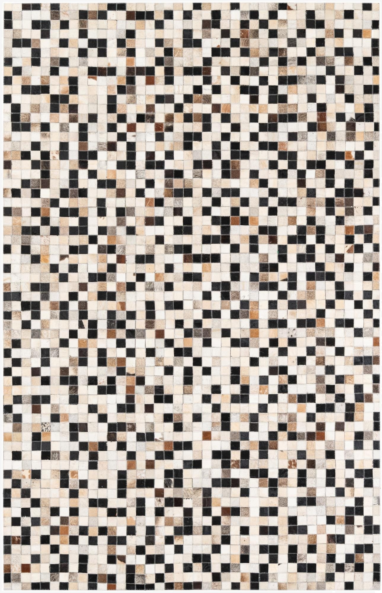  5' x 7' 10 Cowhide Leather Rug