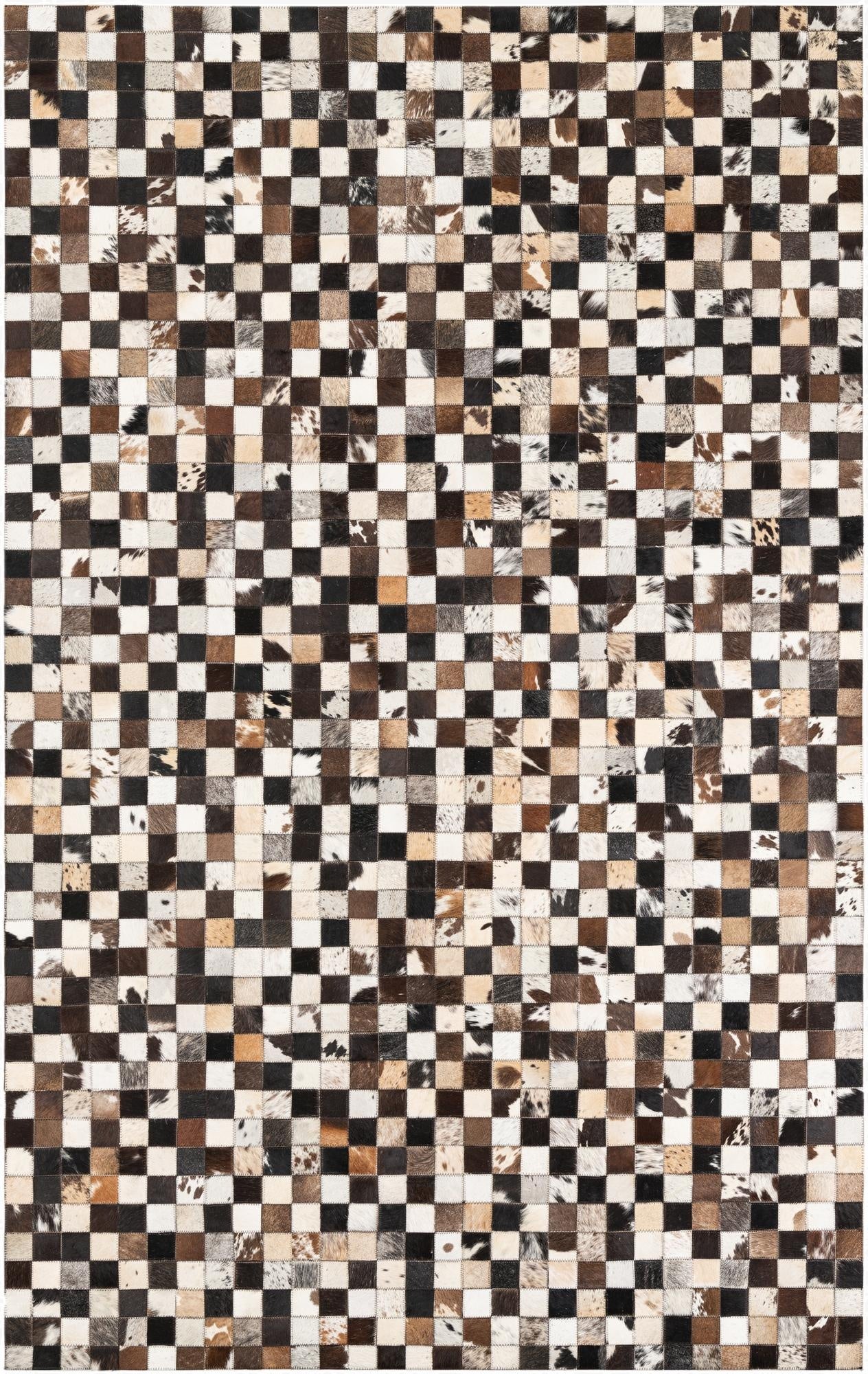  5' 1 x 8' 1 Cowhide Leather Rug