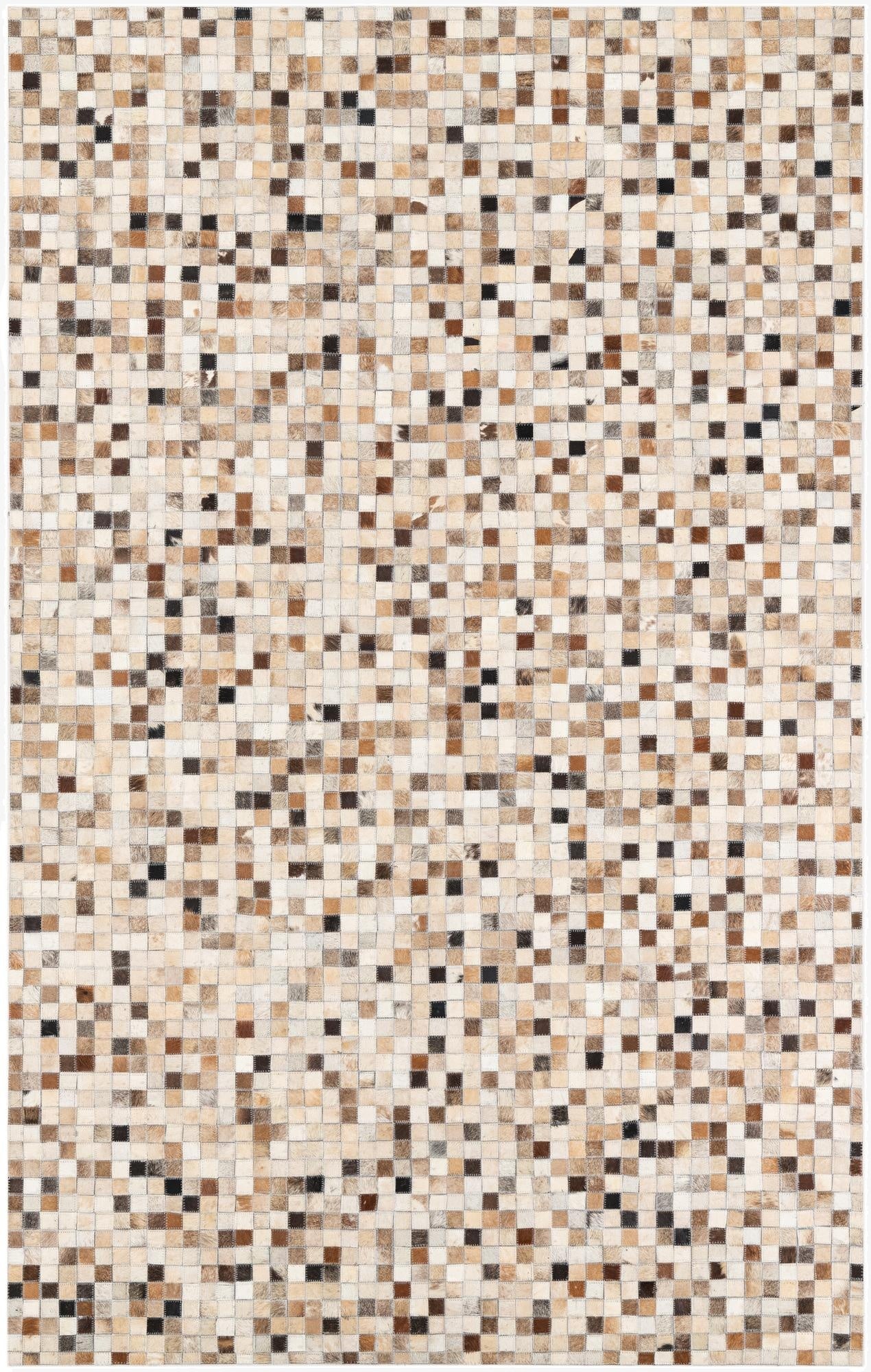  5' 1 x 8' 1 Cowhide Leather Rug