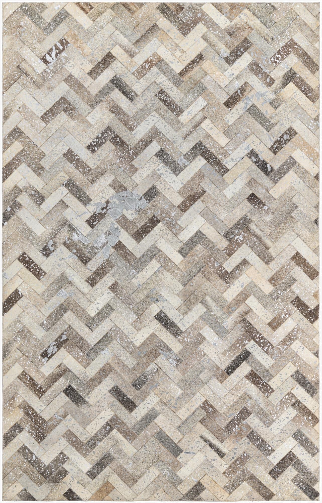  5' x 7' 10 Cowhide Leather Rug