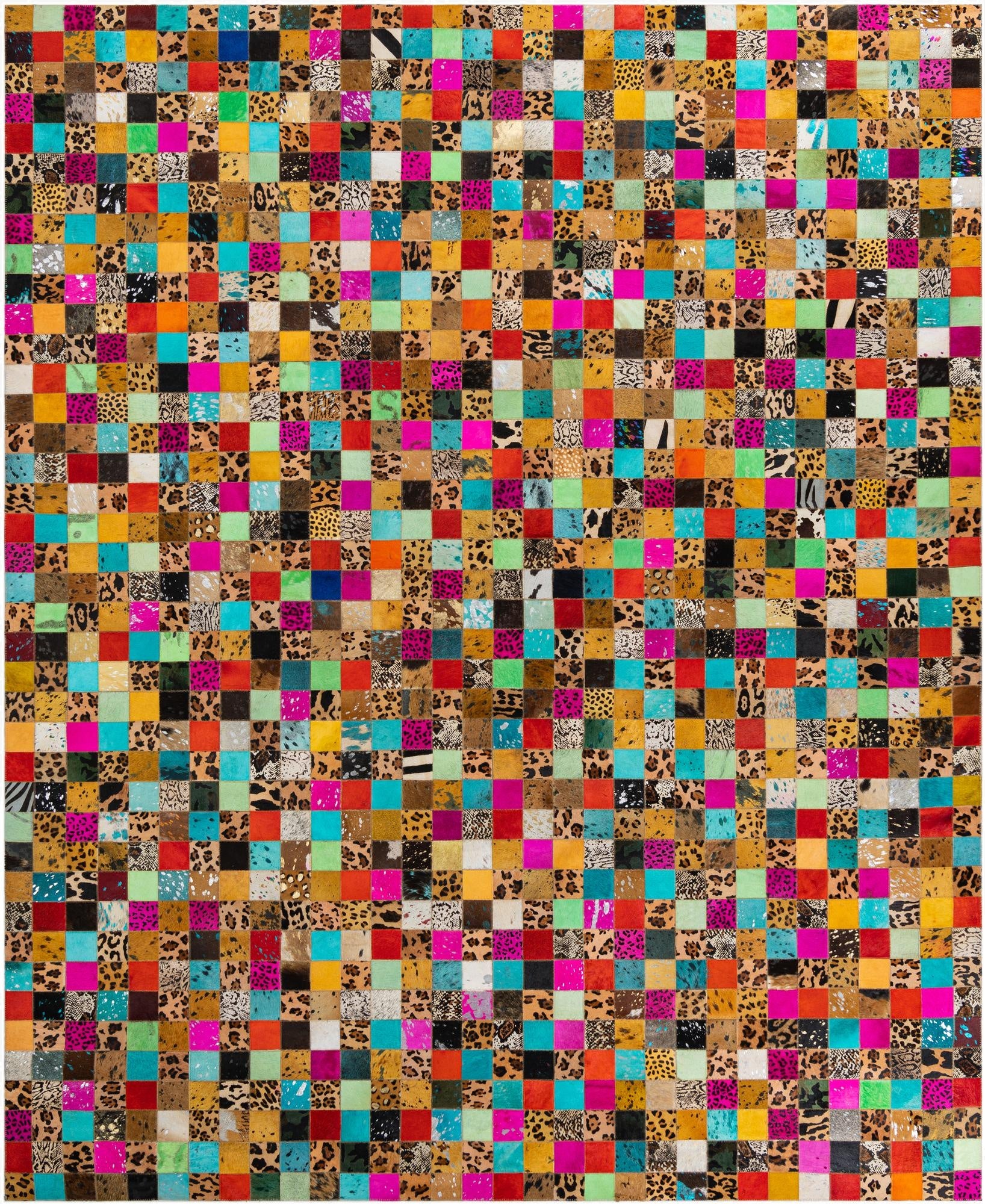  8' 1 x 9' 10 Cowhide Leather Rug