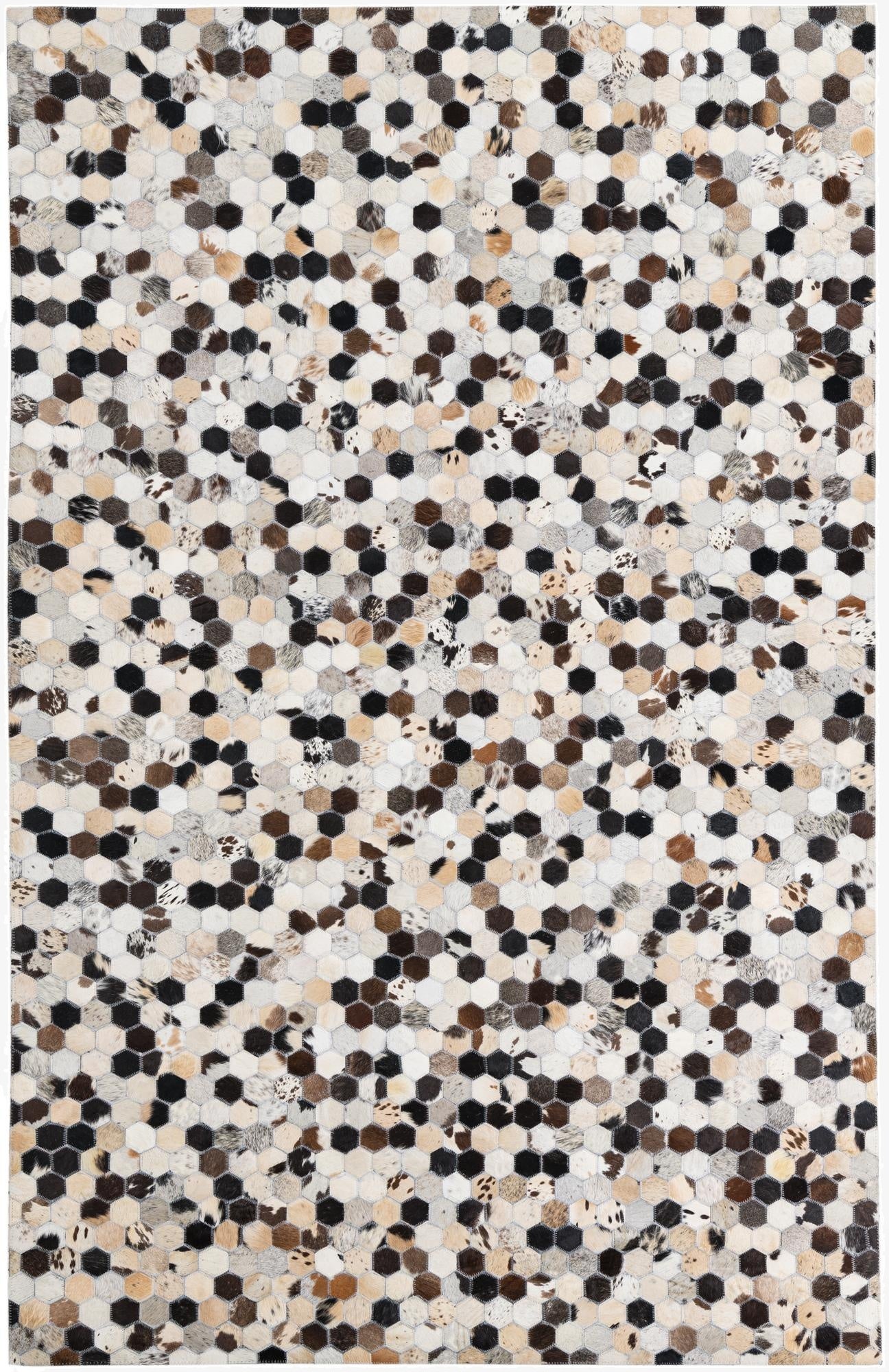  5' 1 x 8' Cowhide Leather Rug