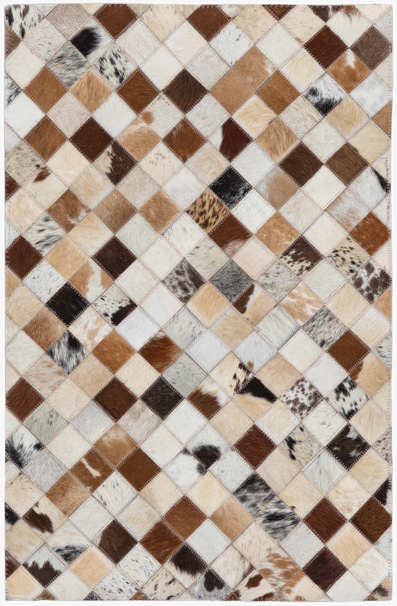  2' x 3' Cowhide Leather Rug