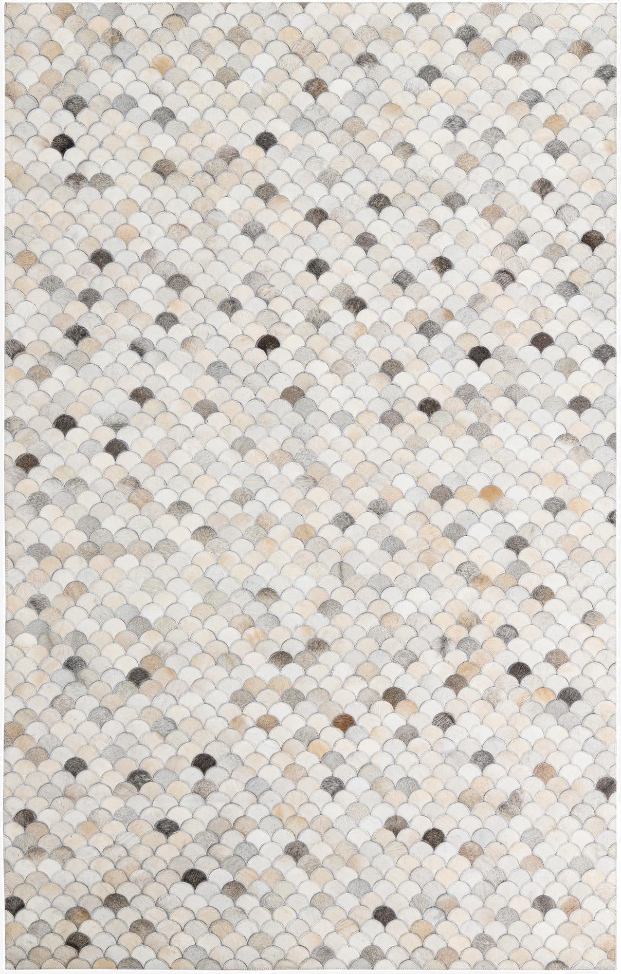  5' 2 x 8' 1 Cowhide Leather Rug