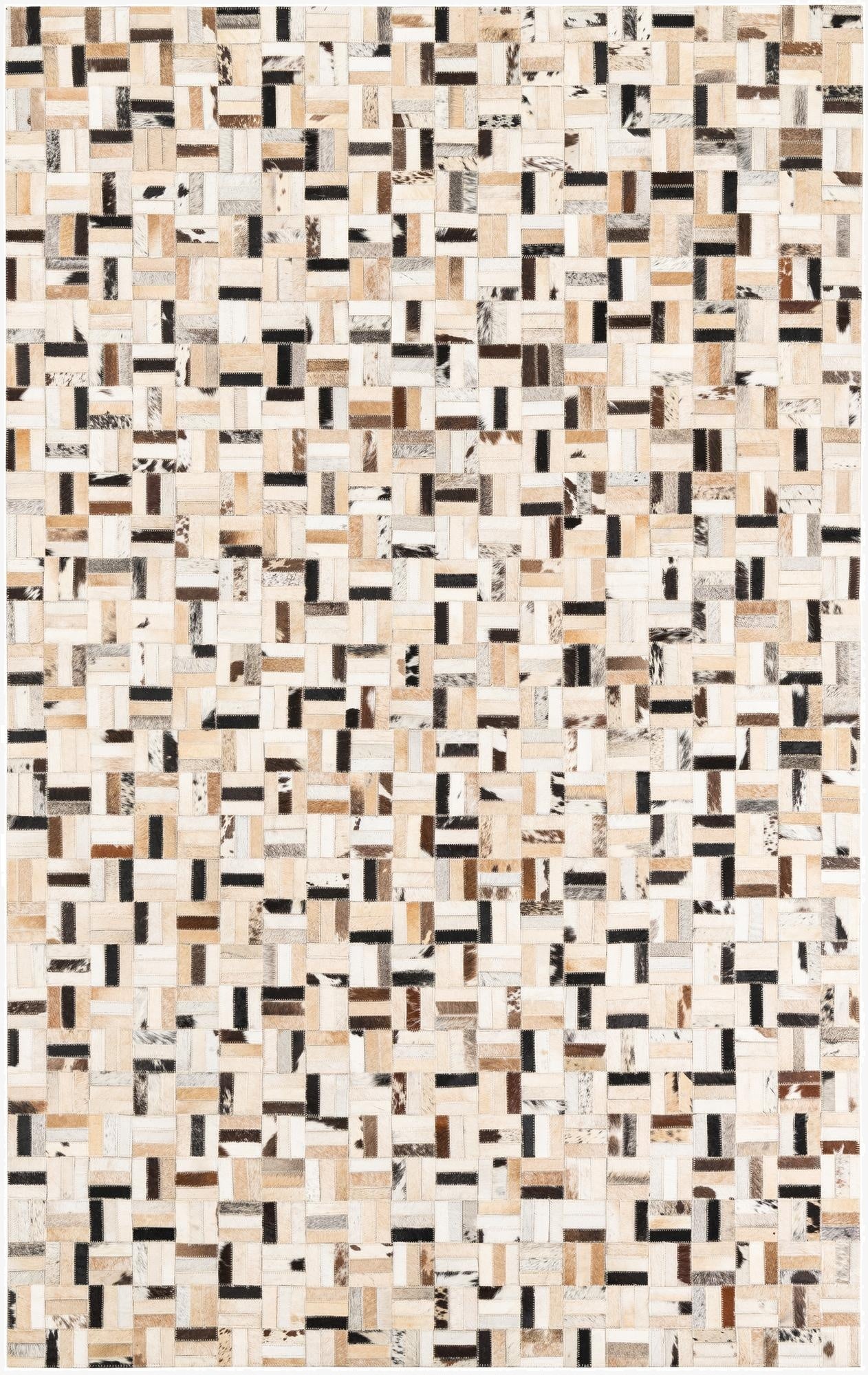  5' x 7' 10 Cowhide Leather Rug