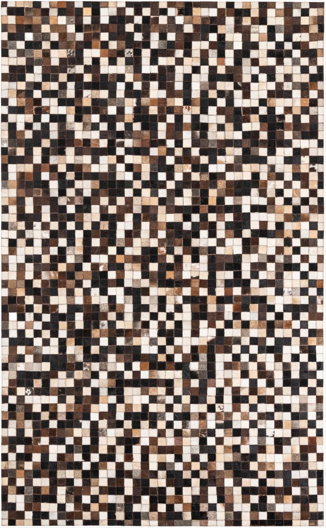  4' 9 x 8' Cowhide Leather Rug